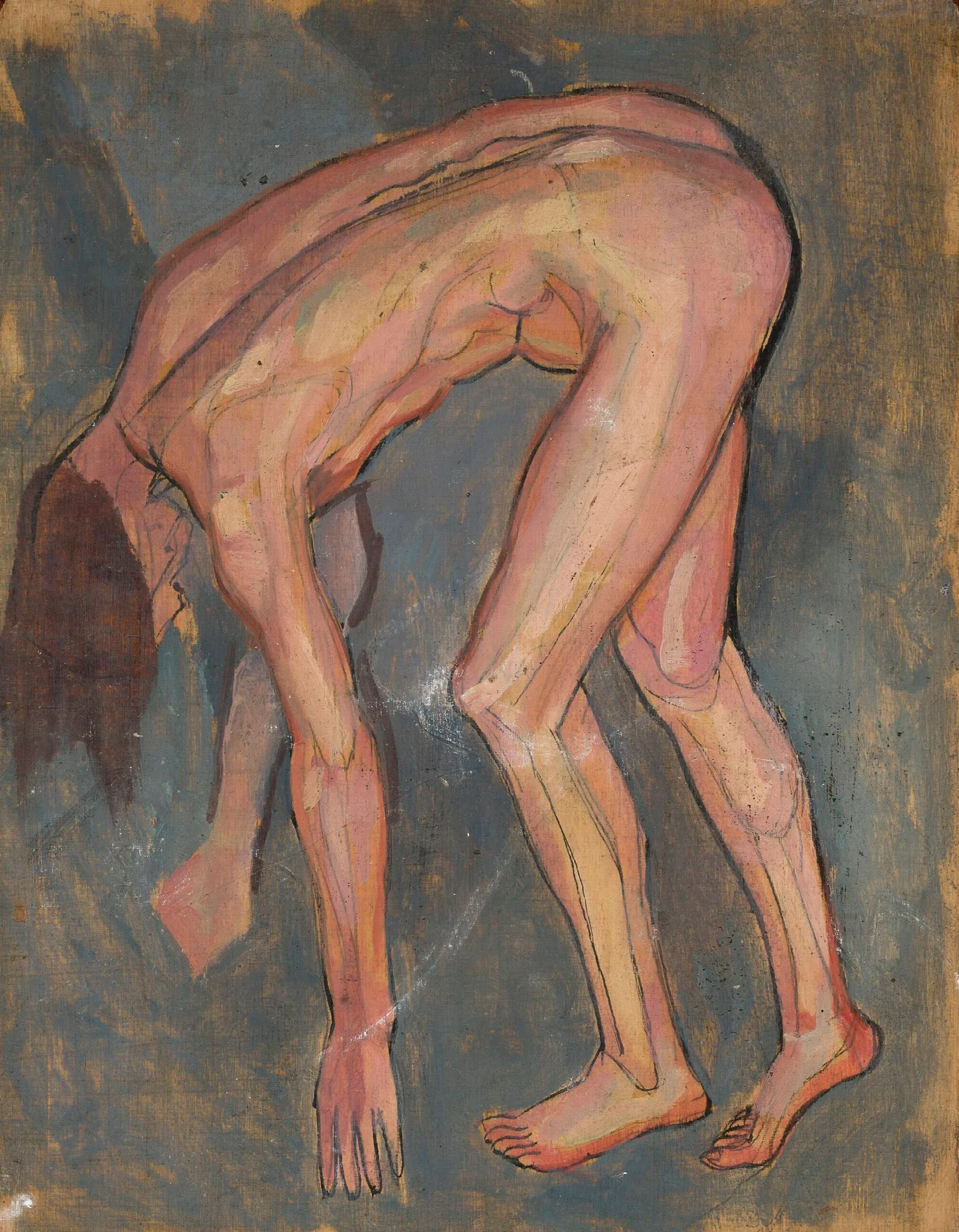 Nude Leaning Wall Art by Jan Rembowski - Canvas Print