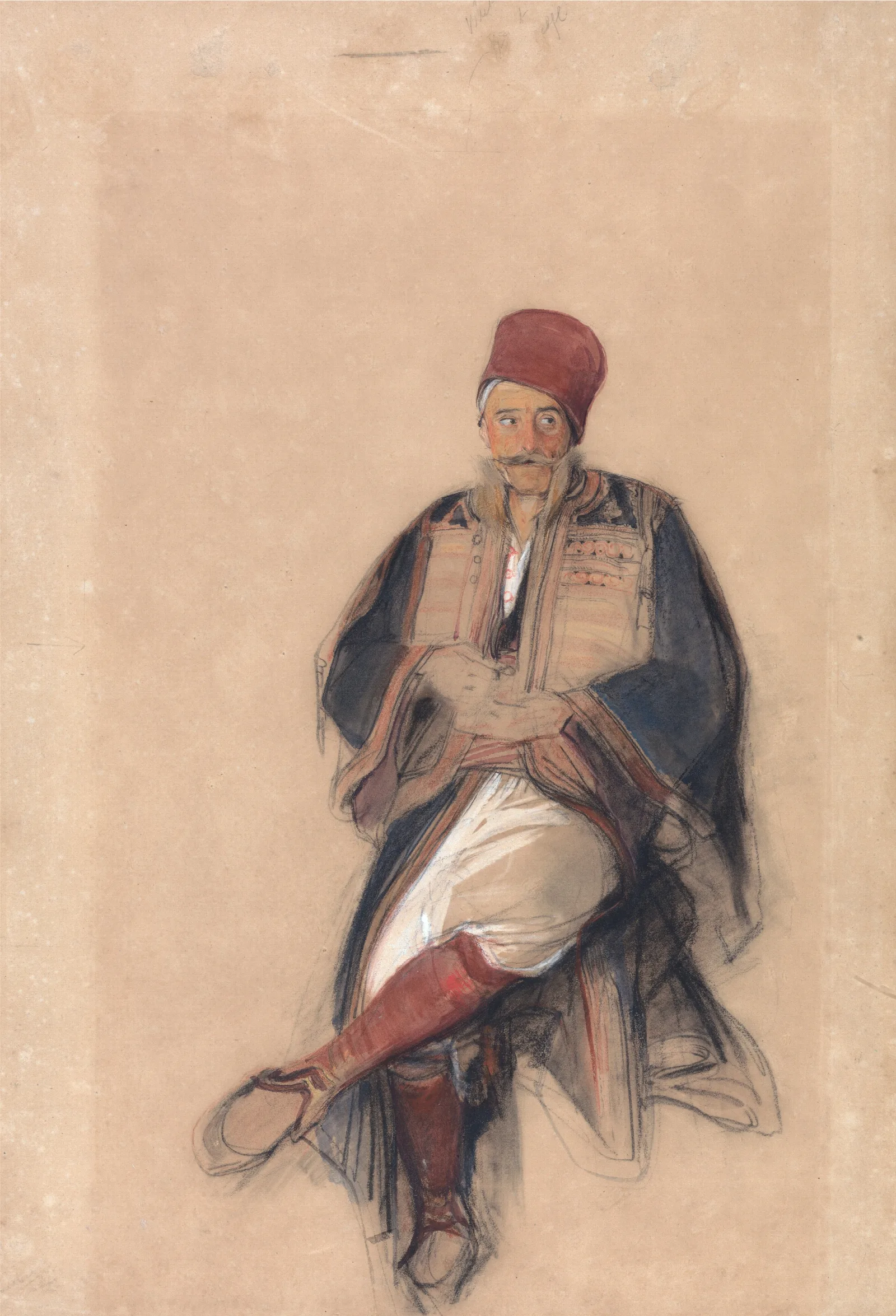 Seated Turk Wall Art by John Frederick Lewis - Canvas Print