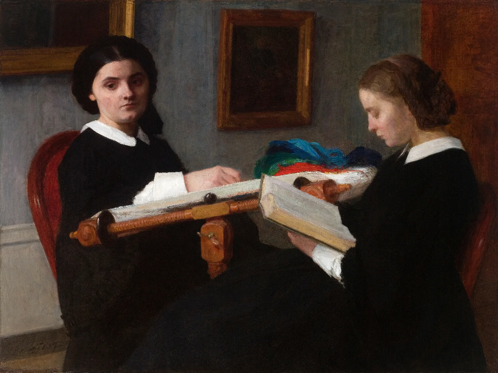 The Two Sisters Wall Art by Henri Fantin-Latour - Canvas Print