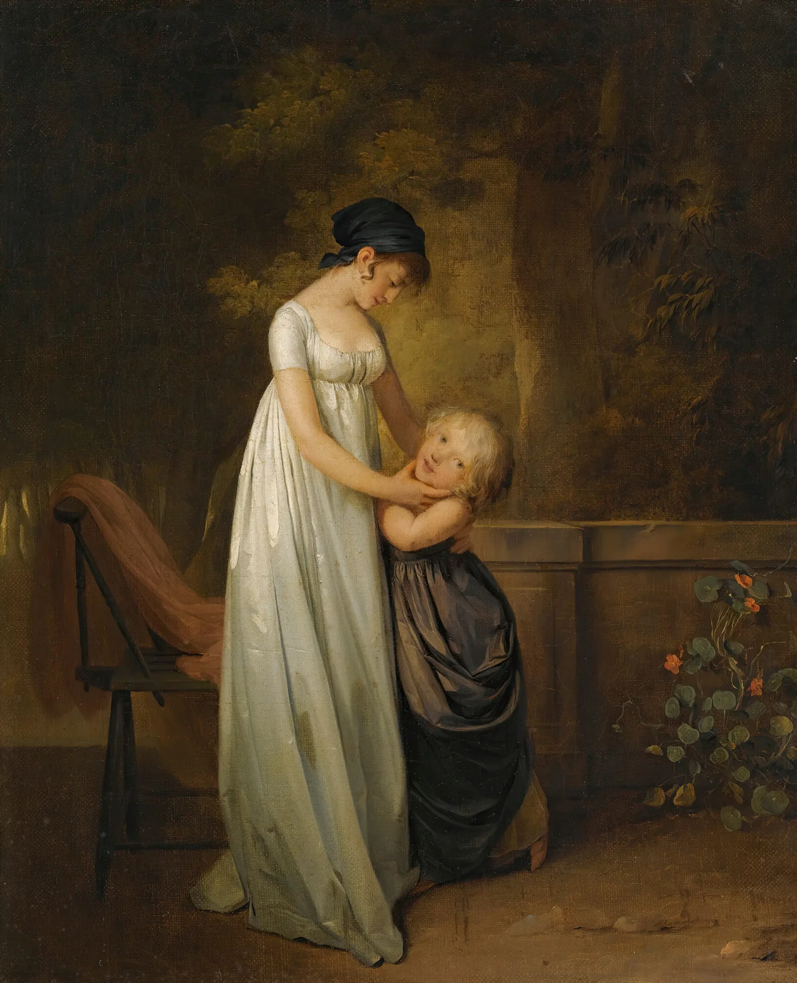 Les Caresses Maternelles Wall Art by Louis-Léopold Boilly - Canvas Print