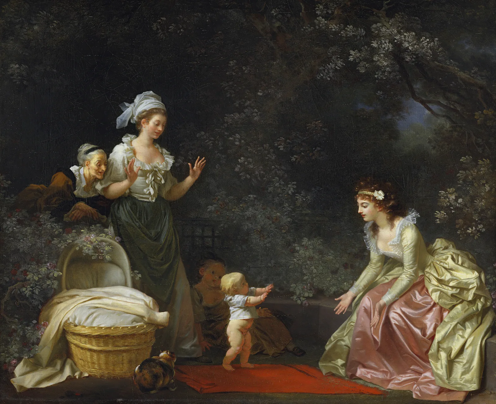 The First Steps Wall Art by Jean-Honoré Fragonard - Canvas Print