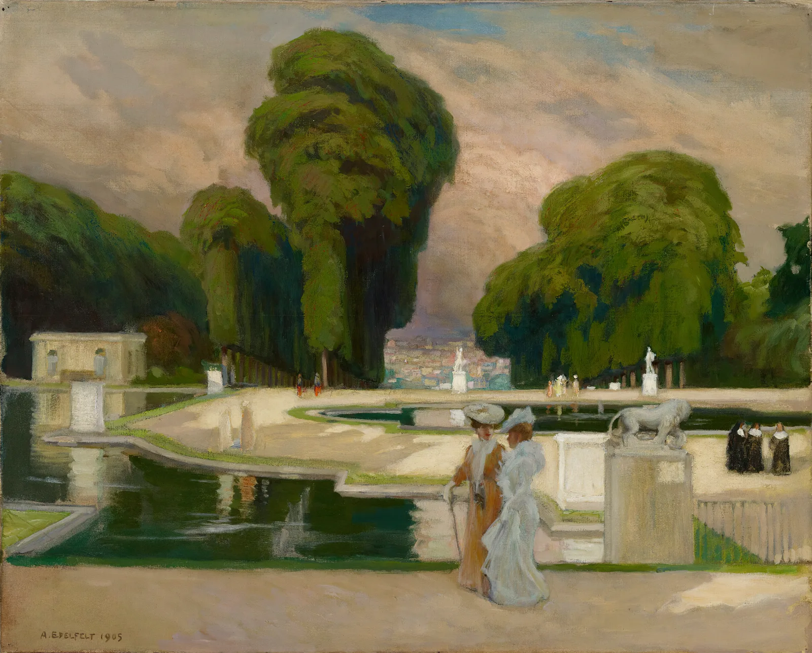 From St Cloud Park Paris Wall Art by Albert Edelfelt - Canvas Print
