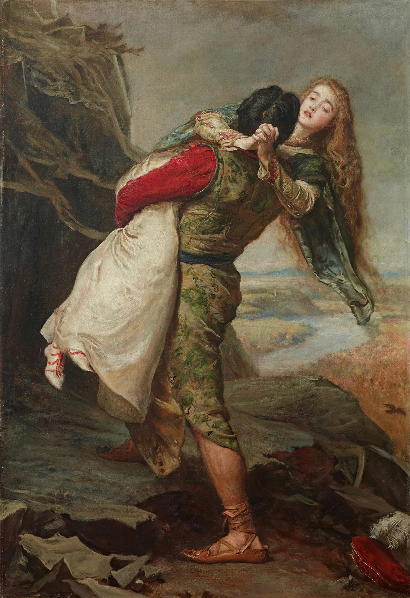 The Crown Of Love Wall Art by Sir John Everett Millais - Canvas Print