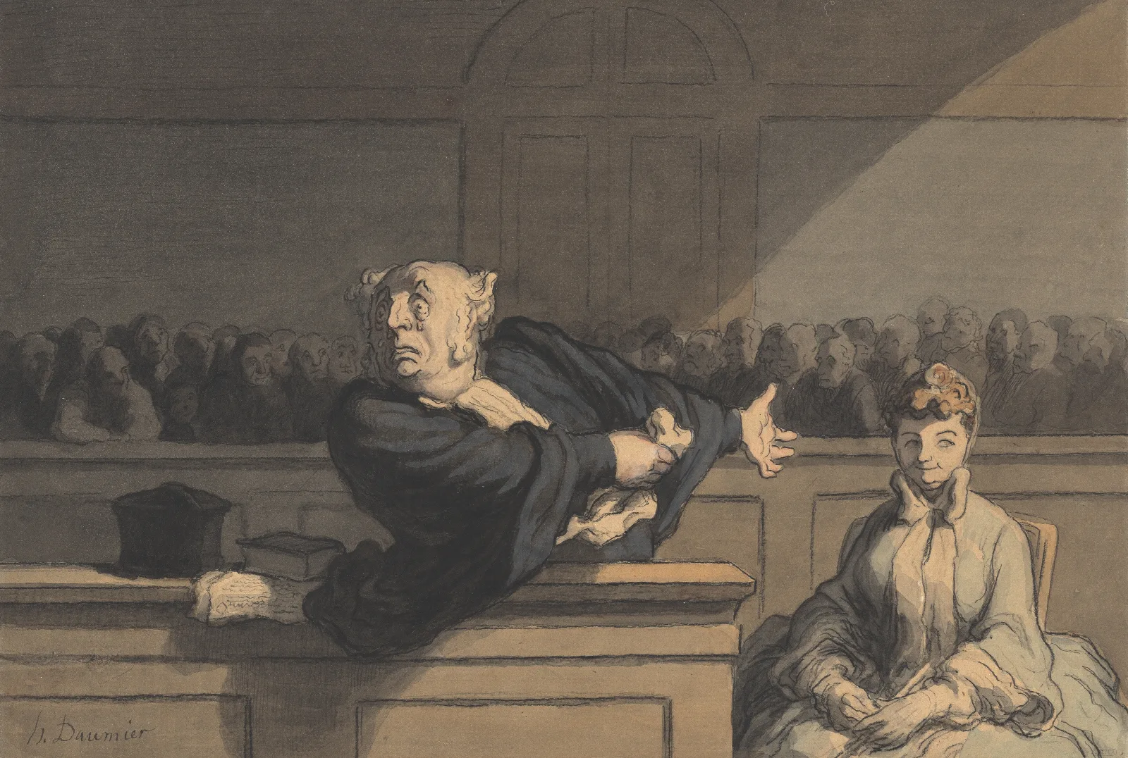 Le Defenseur Counsel For The Defense Wall Art by Honoré Daumier - Canvas Print