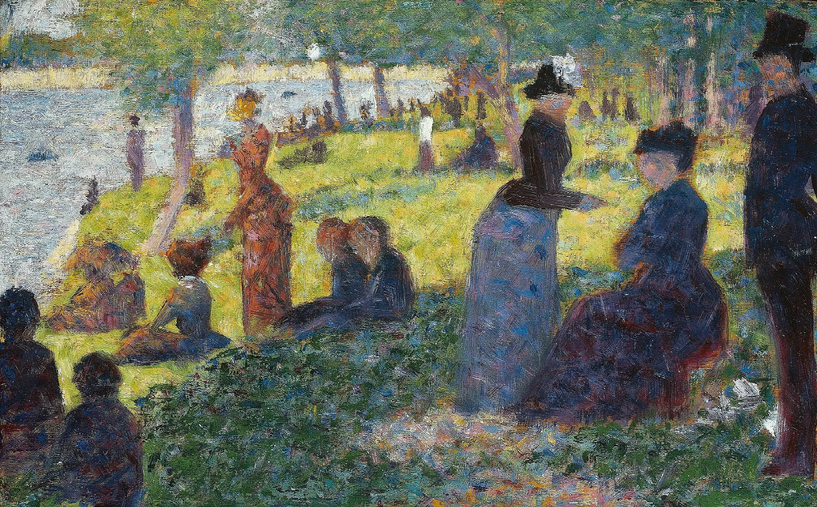 Oil Sketch For La Grande Jatte Wall Art by Georges Seurat - Canvas Print