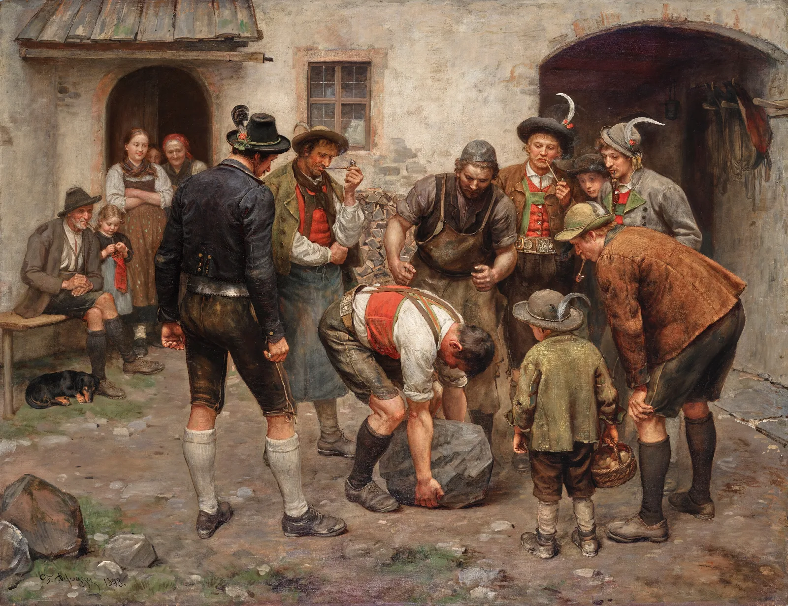 Die Kraftprobe Wall Art by Franz von Defregger - Canvas Print