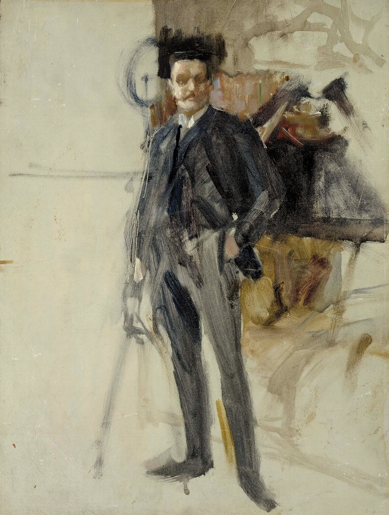 Self Portrait Sketch Wall Art by Albert Edelfelt - Canvas Print