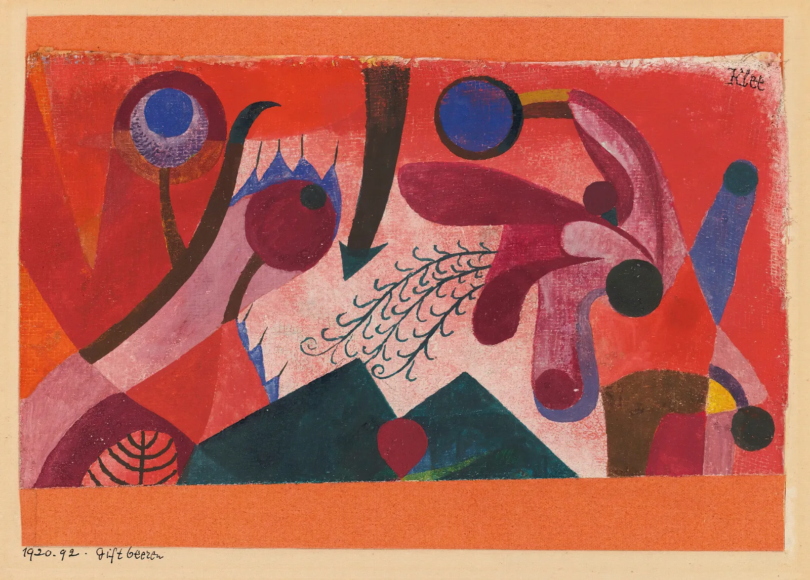 Giftbeeren Poisonous Berries Wall Art by Paul Klee - Canvas Print