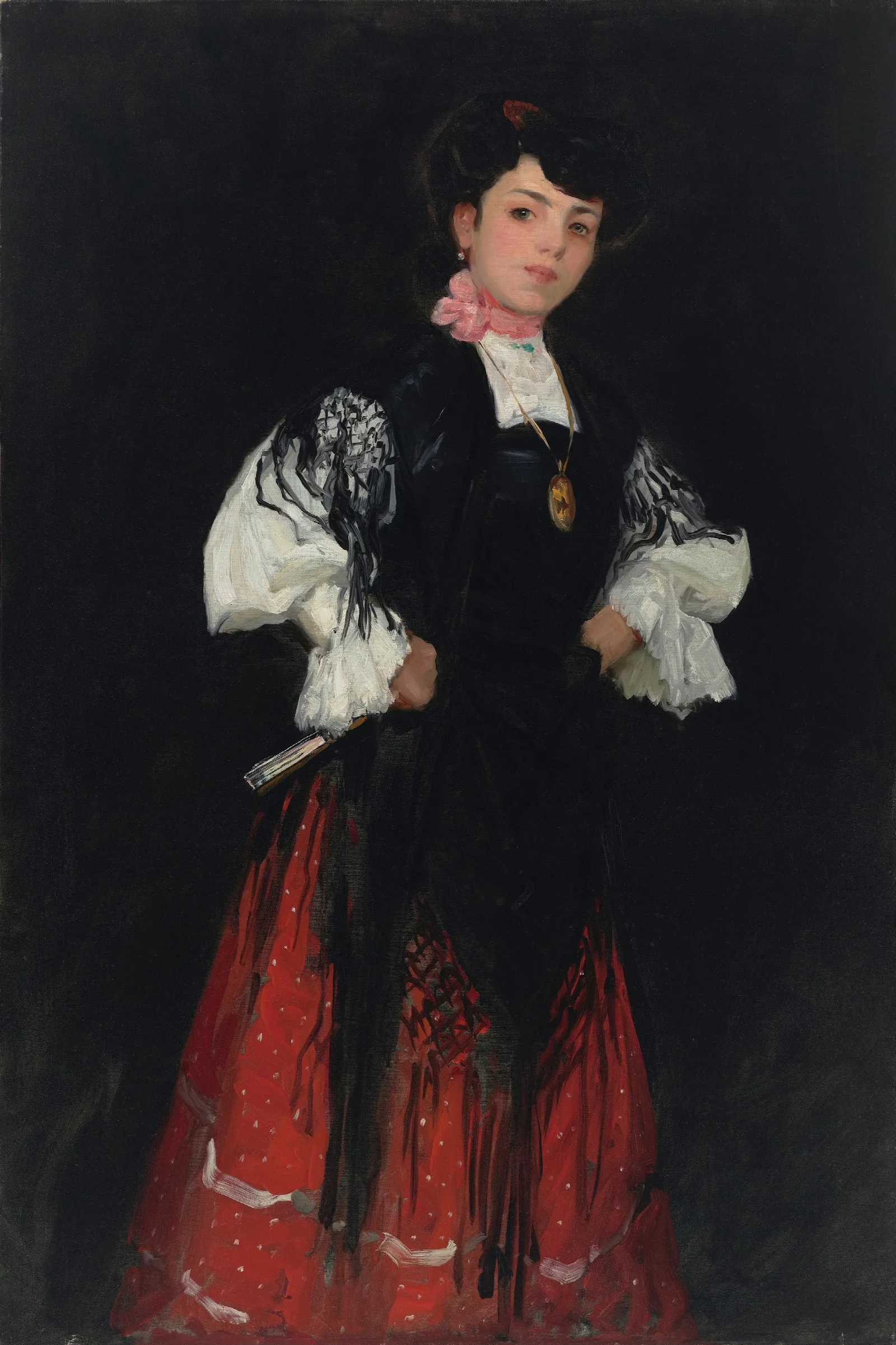 Spanish Girl Of Madrid Una Chula Wall Art by Robert Henri - Canvas Print