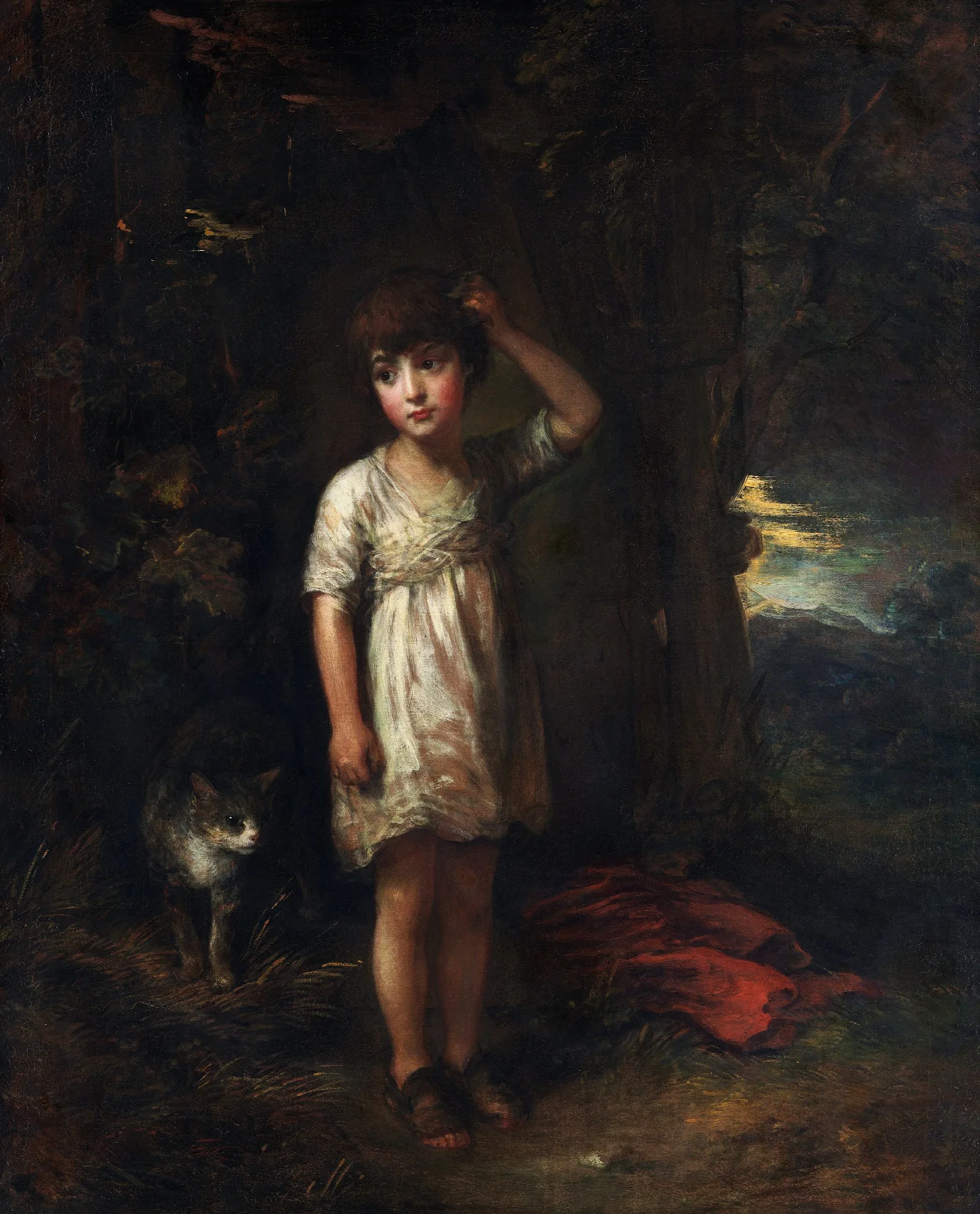 A Boy With A Catmorning Wall Art by Thomas Gainsborough - Canvas Print