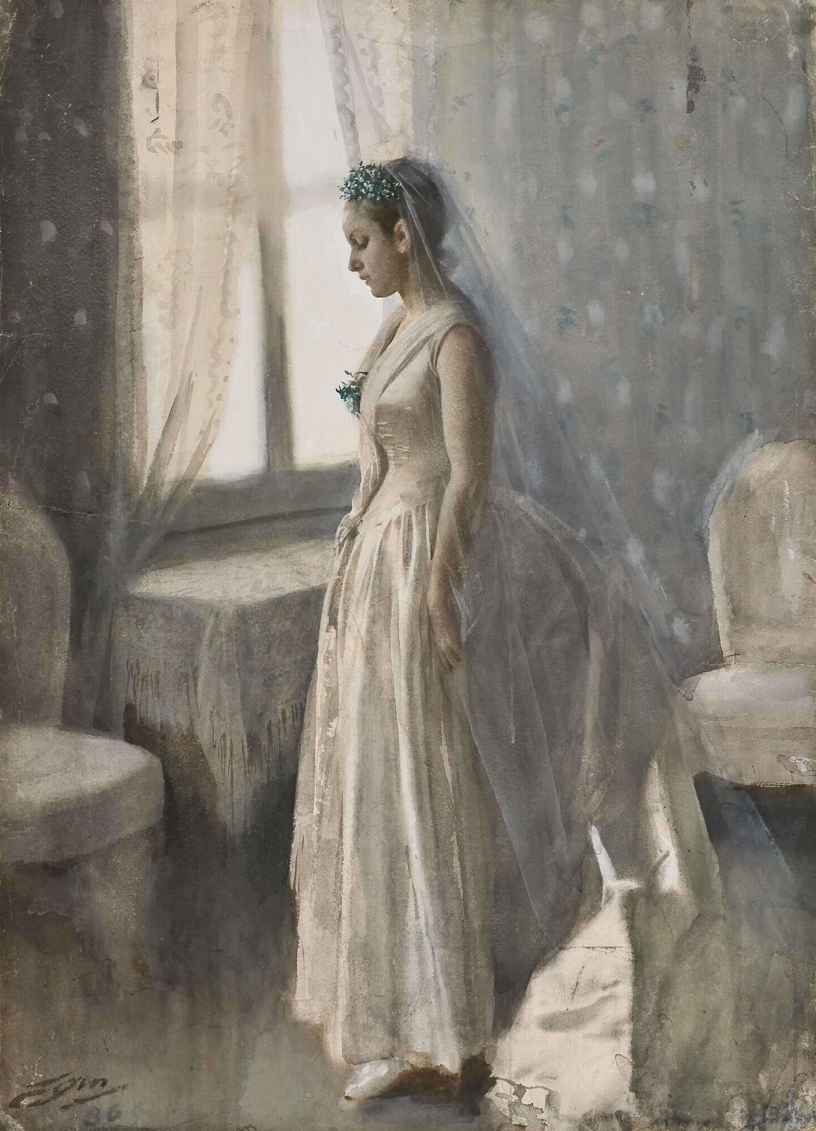 The Bride 6 Wall Art by Anders Zorn - Canvas Print