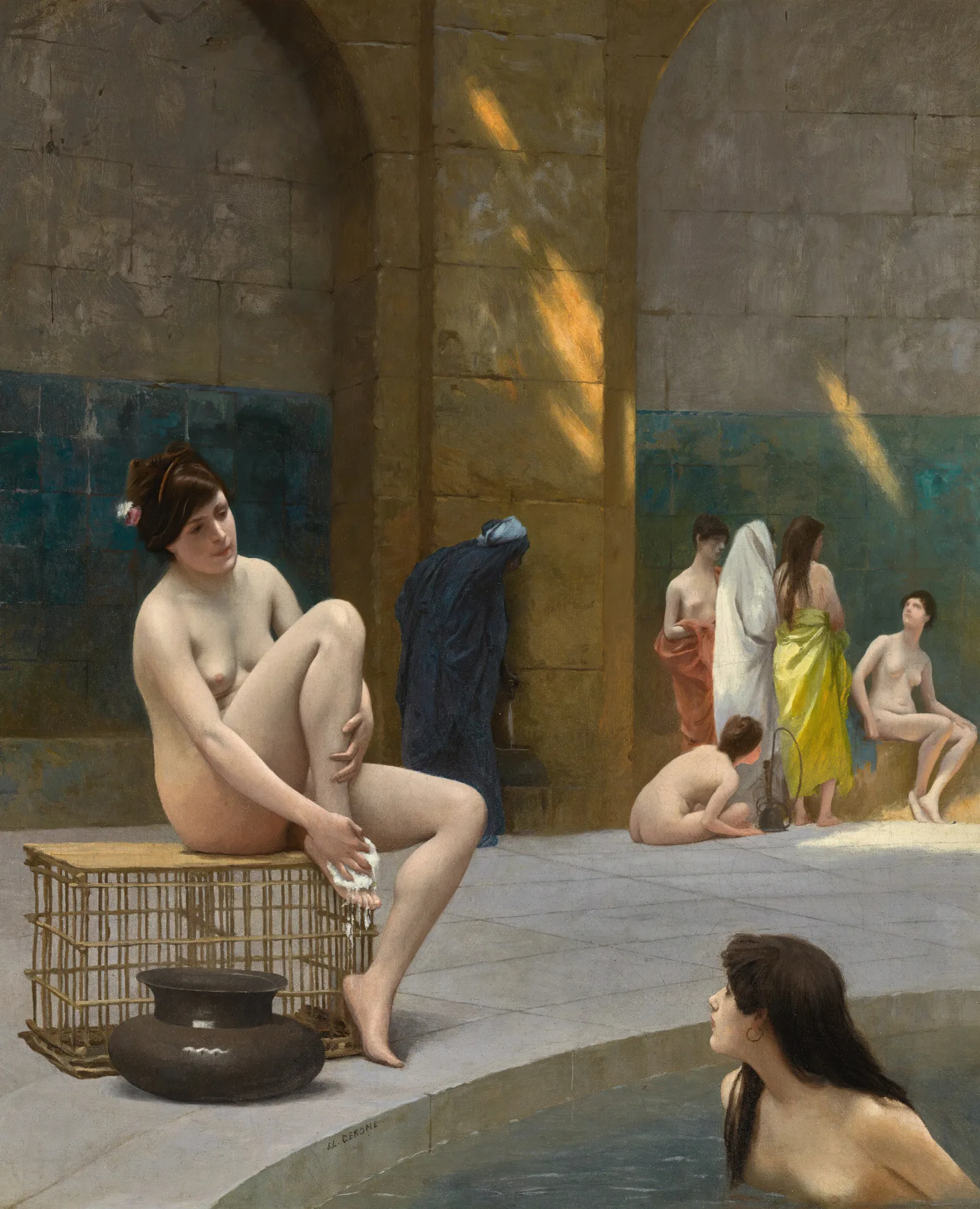 Femmes Au Bain 2 Wall Art by Jean-Léon Gérôme - Canvas Print