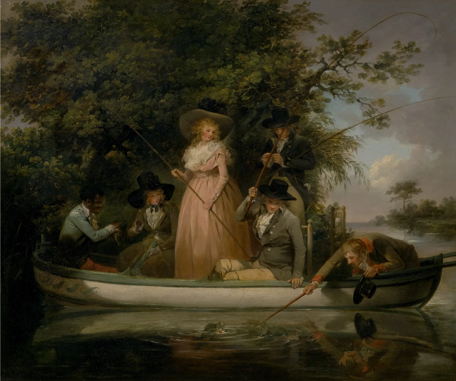 A Party Angling Wall Art by George Morland - Canvas Print