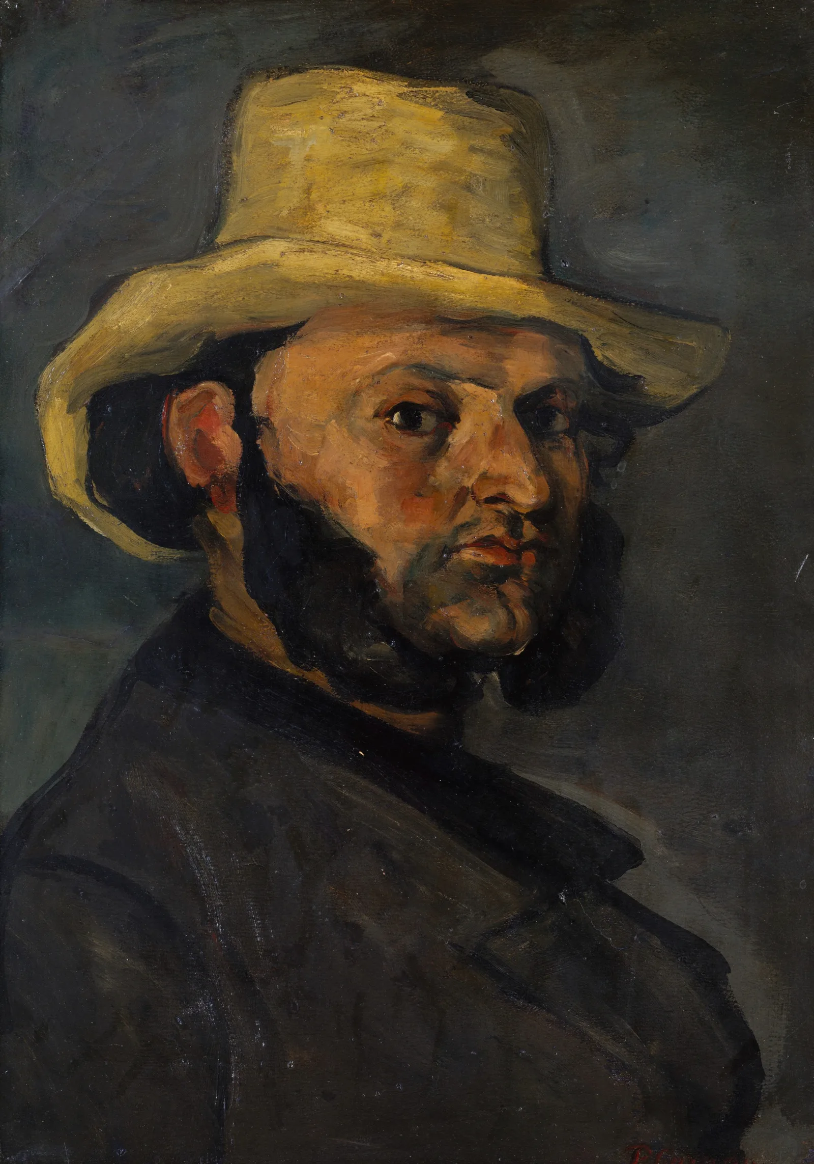 Gustave Boyer B 1840 In A Straw Hat Wall Art by Paul Cézanne - Canvas Print