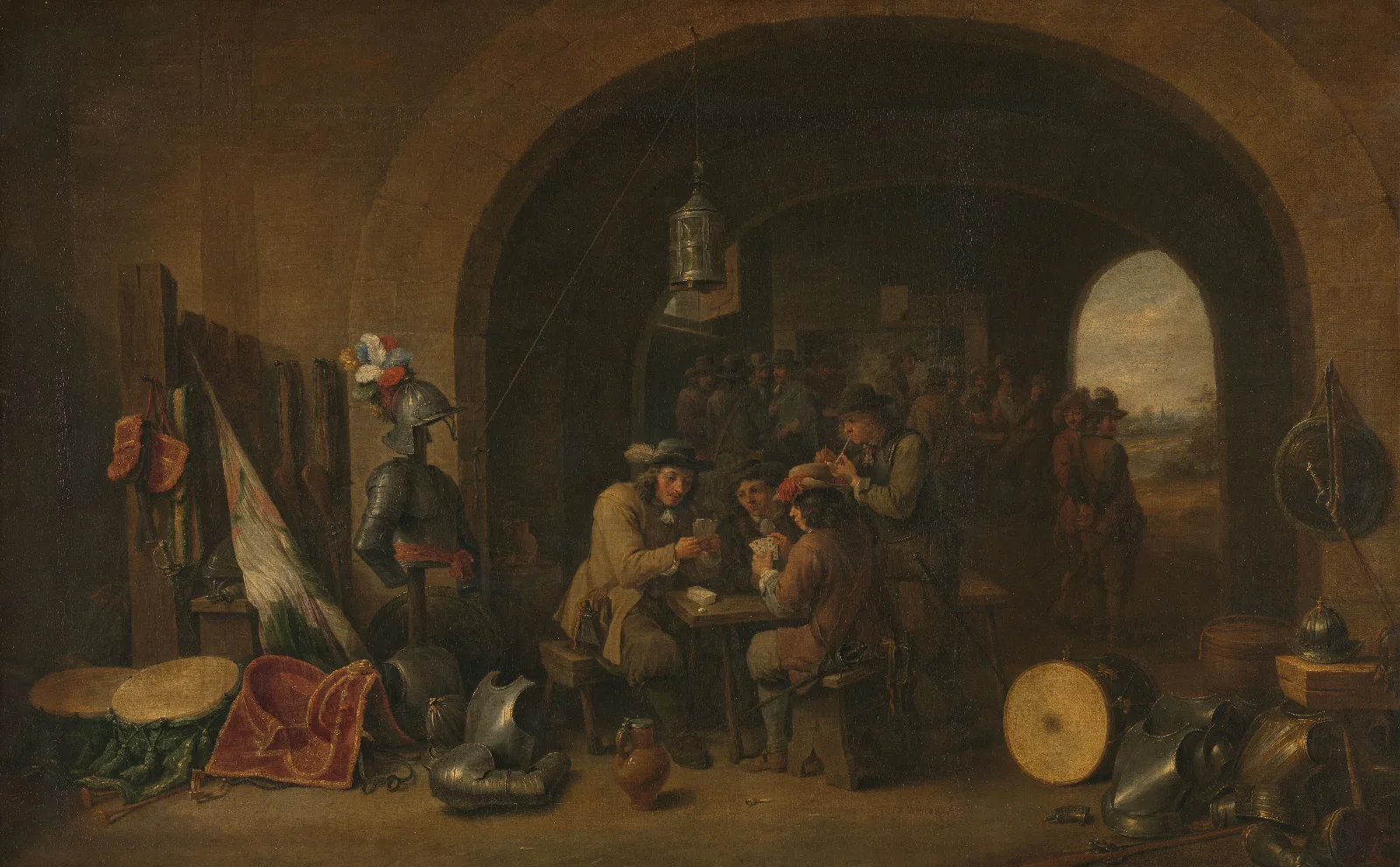 Guardroom 2 Wall Art by David Teniers The Younger - Canvas Print