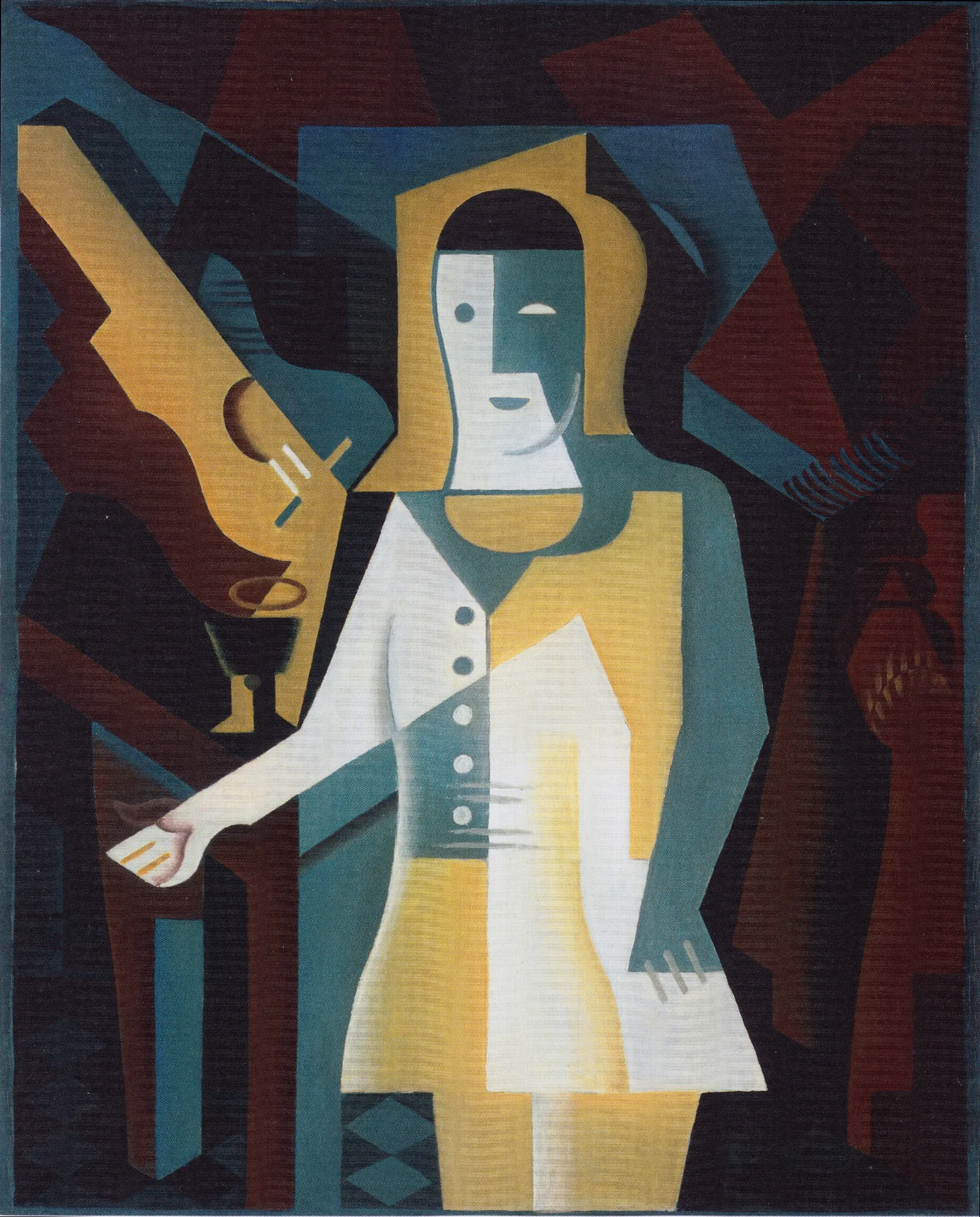 Pierrot 7 Wall Art by Juan Gris - Canvas Print