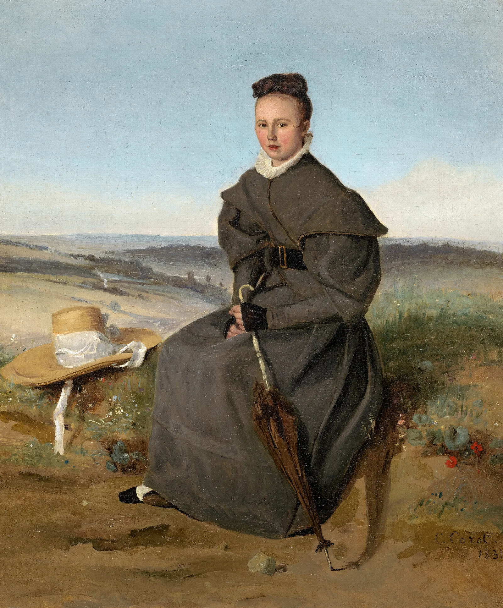 Louise Harduin Wall Art by Jean-Baptiste-Camille Corot - Canvas Print