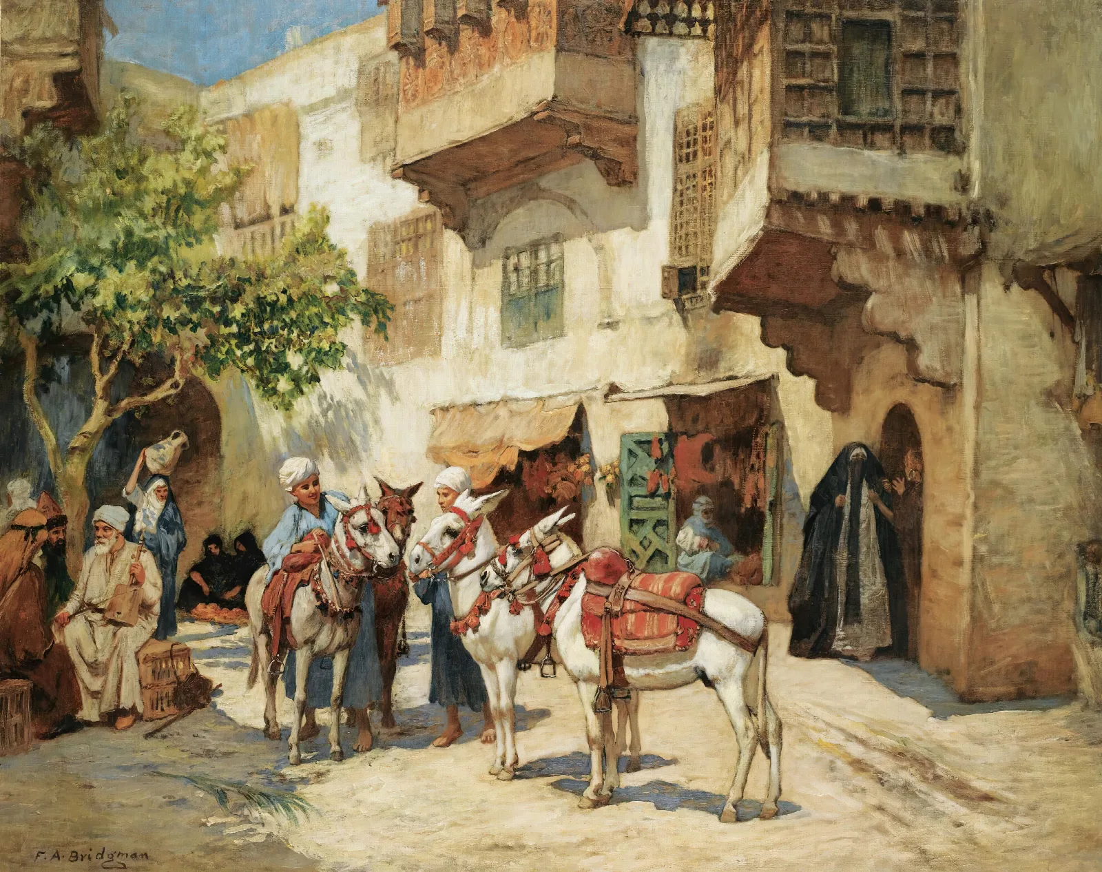The Market Square Wall Art by Frederick Arthur Bridgman - Canvas Print