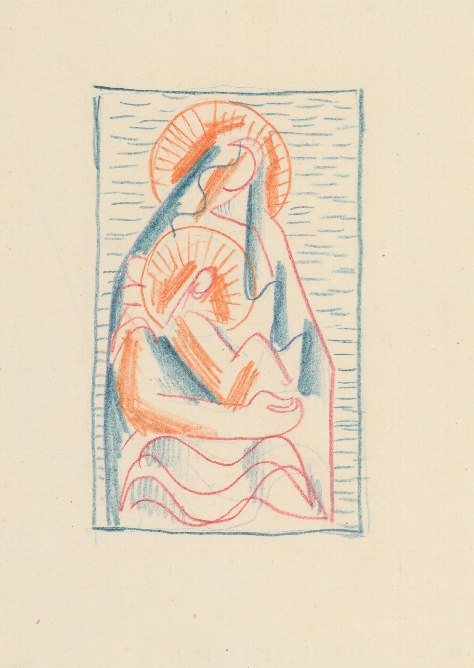 Sketch For Madonna And Child In Her Lap Wall Art by Mikuláš Galanda - Canvas Print