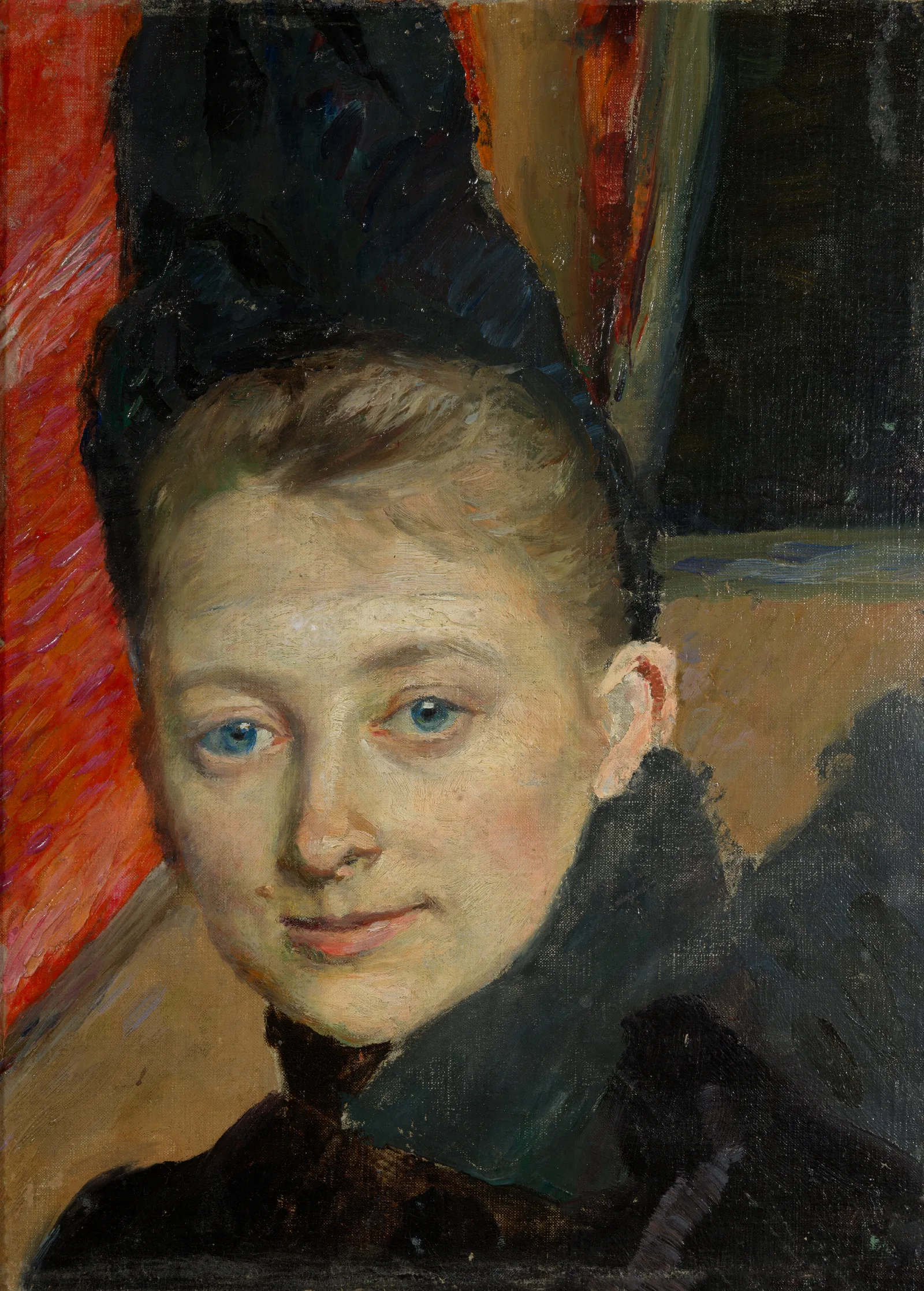 Portrait Of The Artists First Wife Nee Klemming Wall Art by Richard Bergh - Canvas Print