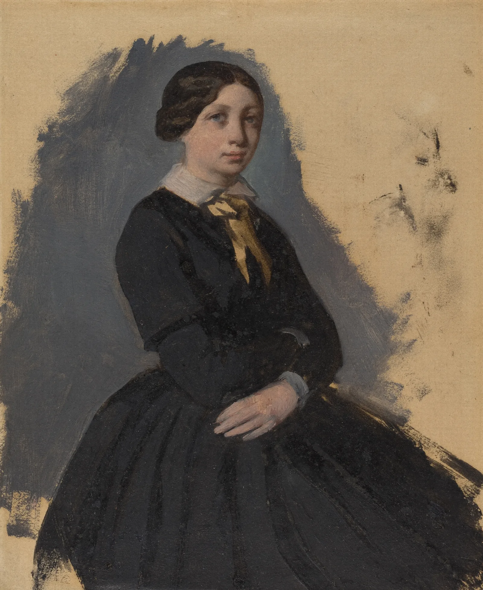 Young Woman In Black Wall Art by Edgar Degas - Canvas Print