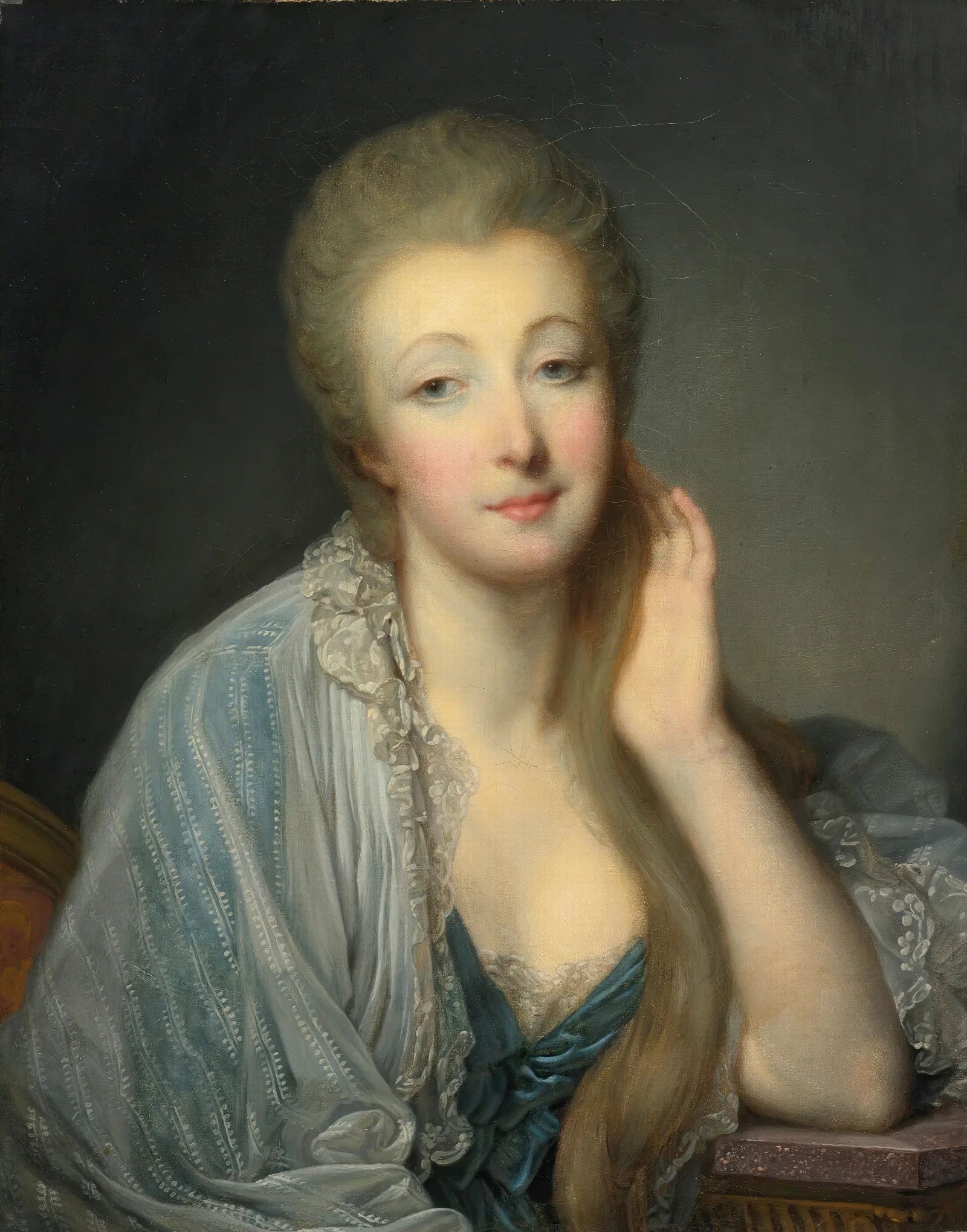 Portrait Of The Comtesse Du Barry Wall Art by Jean-Baptiste Greuze - Canvas Print