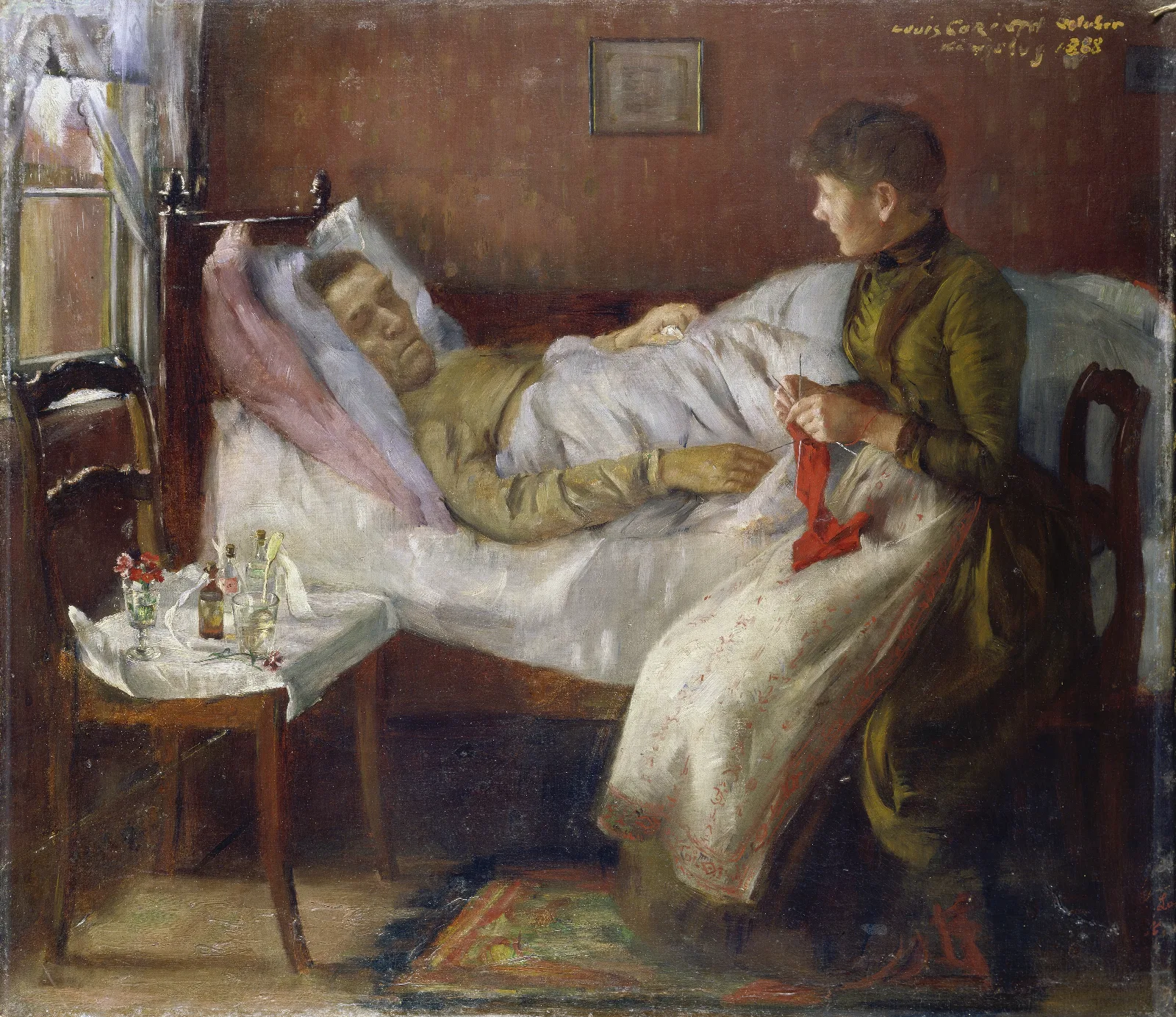 The Artists Father In His Sickbed Wall Art by Lovis Corinth - Canvas Print