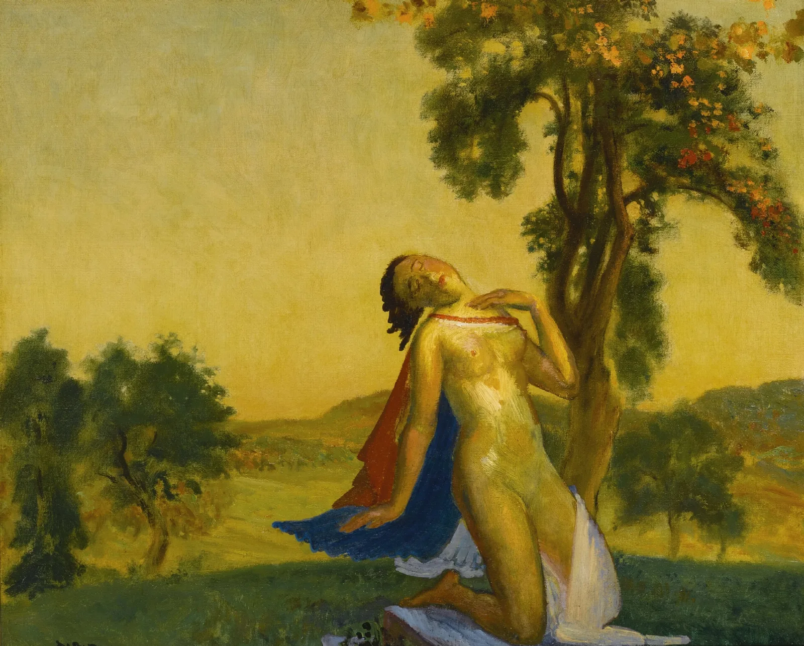 Breathing Sacrifice Wall Art by Arthur Bowen Davies - Canvas Print