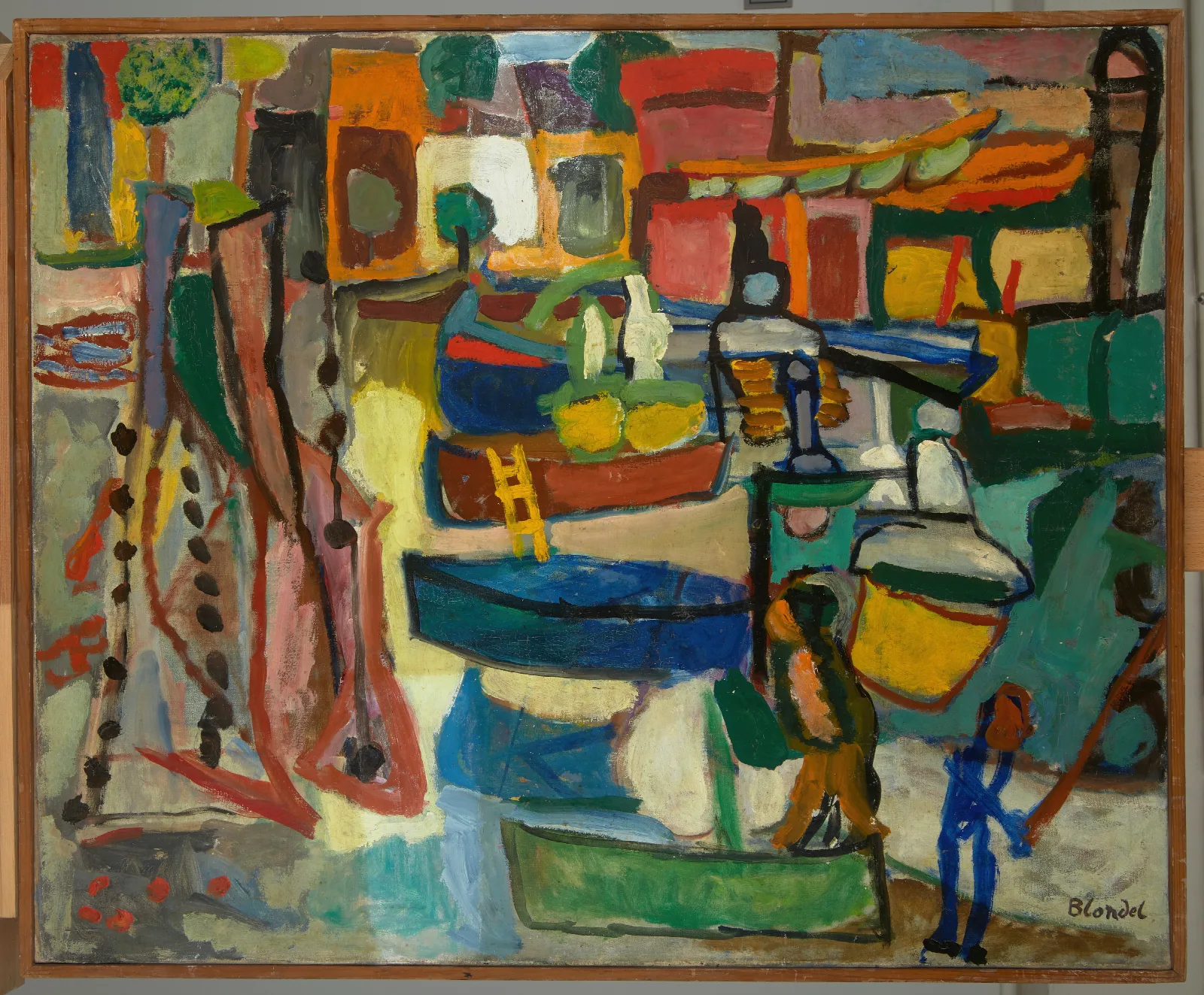 Boats At Collioure Wall Art by Sasza Blonder - Canvas Print