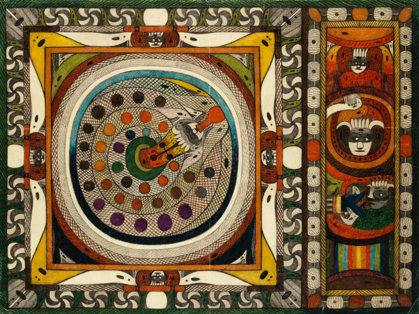 Netzschlange Vom Wiliwaldskt Adolfthurmhoofringuhrwald In Amerika Wall Art by Adolf Wölfli - Canvas Print