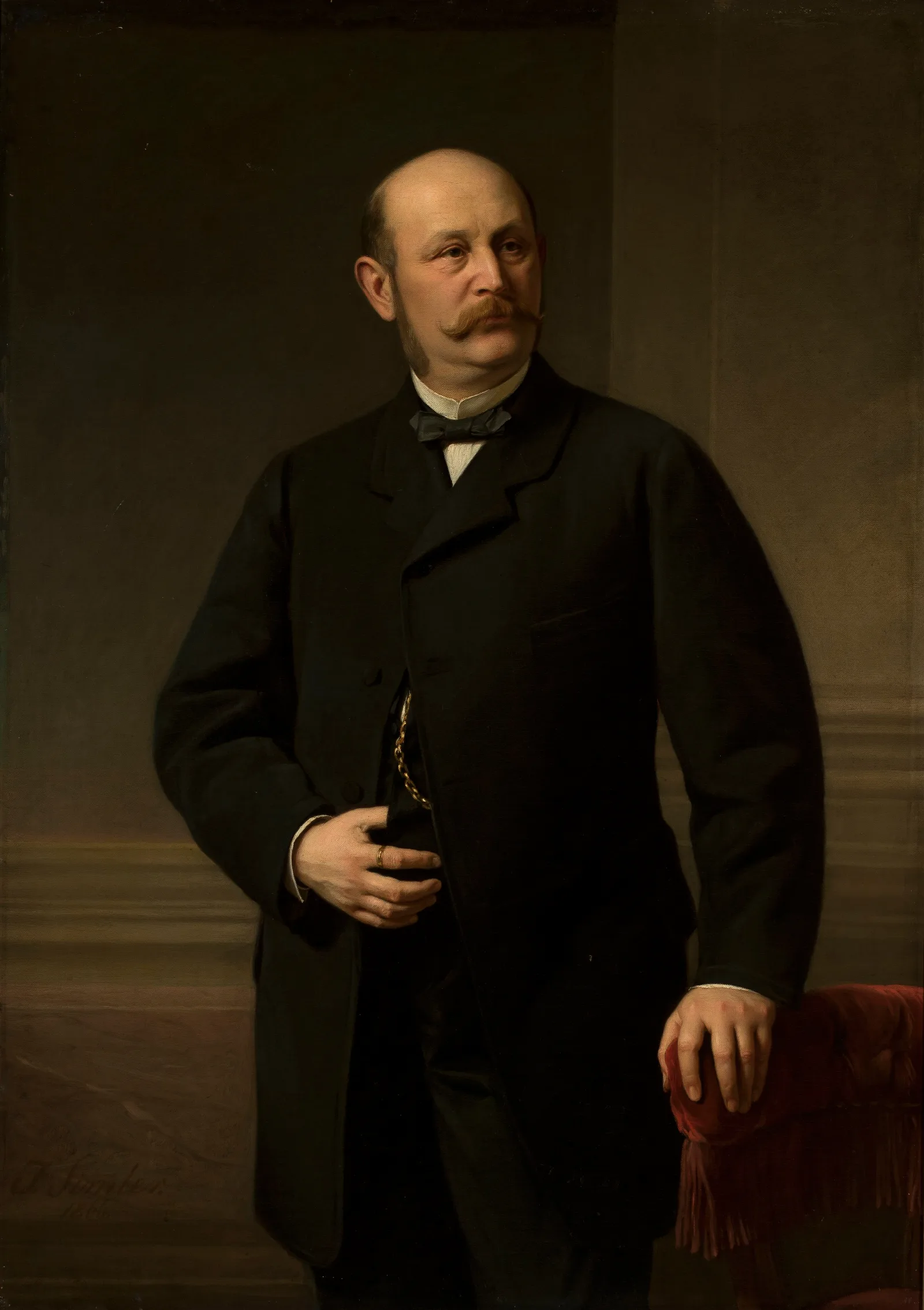 Portrait Of Maurycy Brauman Wall Art by Józef Simmler - Canvas Print