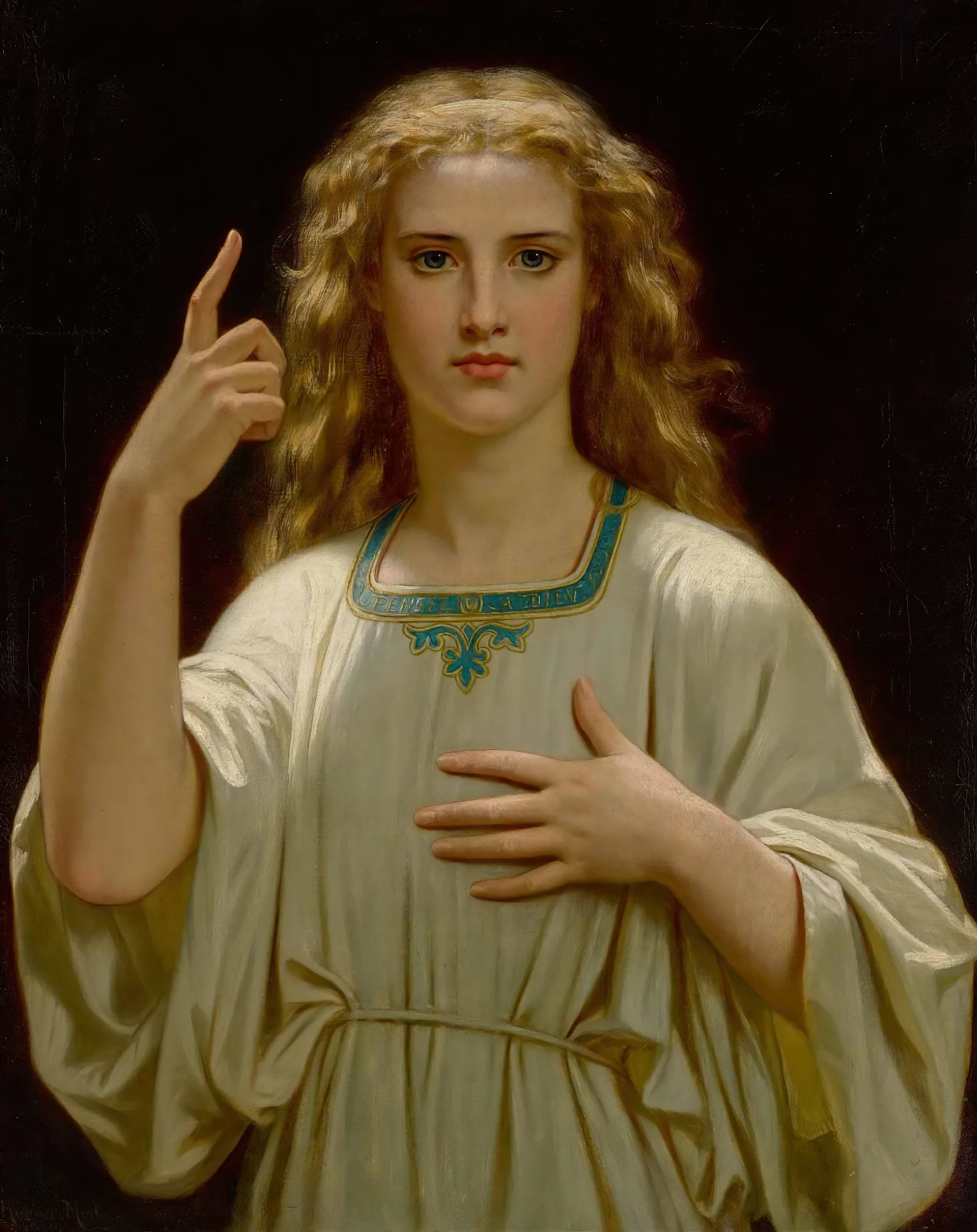Pensez A Dieu Wall Art by Hugues Merle - Canvas Print