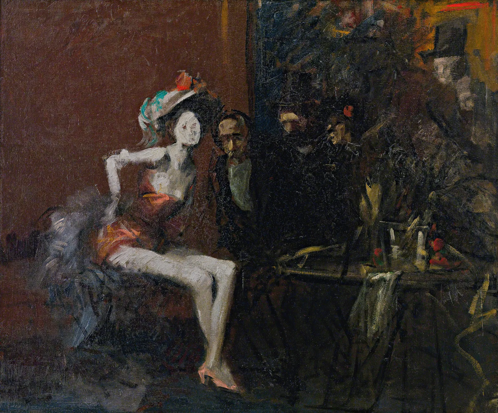 Au Cafe 5 Wall Art by Jean-Louis Forain - Canvas Print