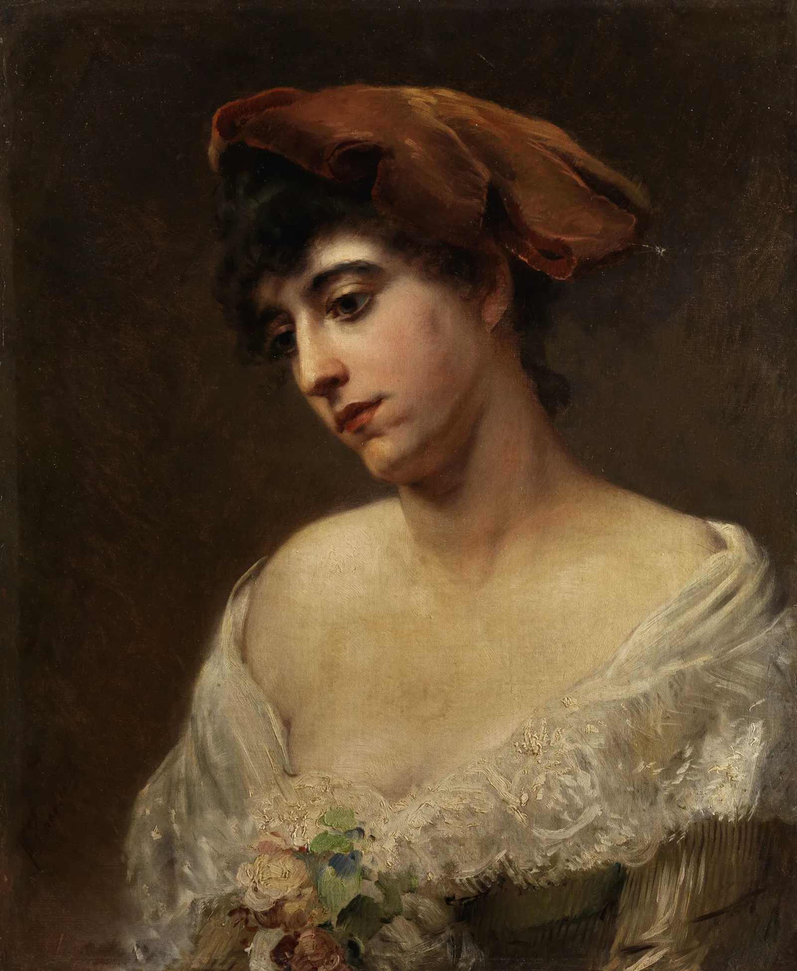 Portrait Of A Young Lady 46 Wall Art by Konstantin Egorovich Makovsky - Canvas Print