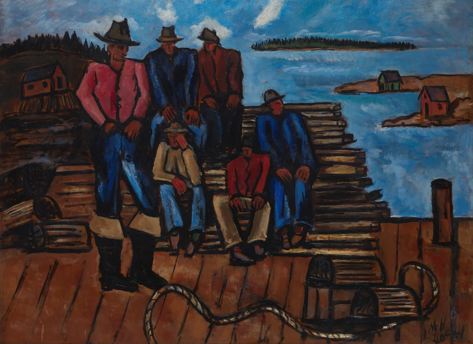Lobster Fishermen Wall Art by Marsden Hartley - Canvas Print