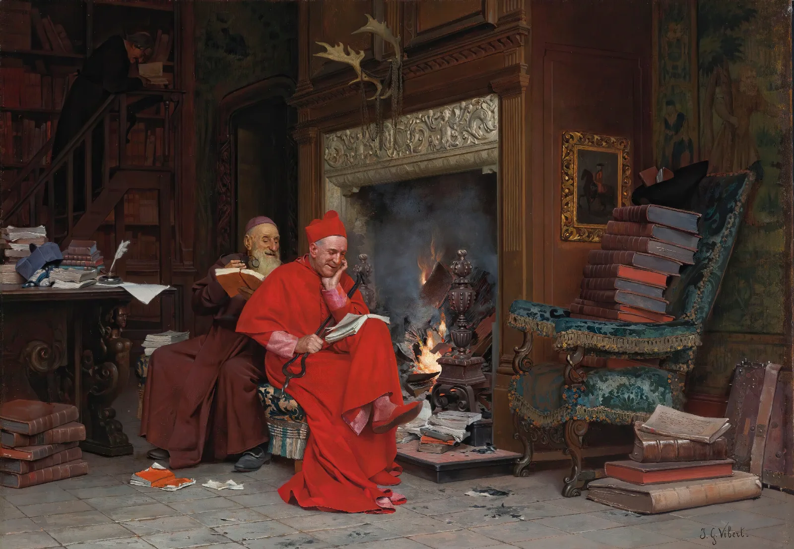 The Committee On Moral Books Wall Art by Jehan Georges Vibert - Canvas Print
