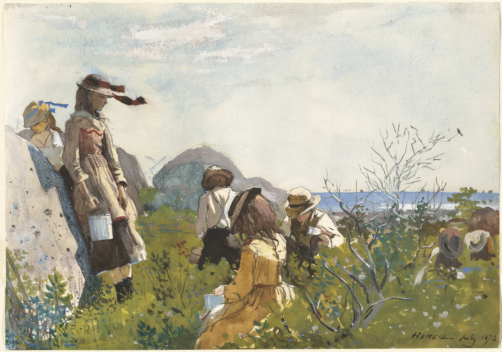 Berry Pickers Wall Art by Winslow Homer - Canvas Print