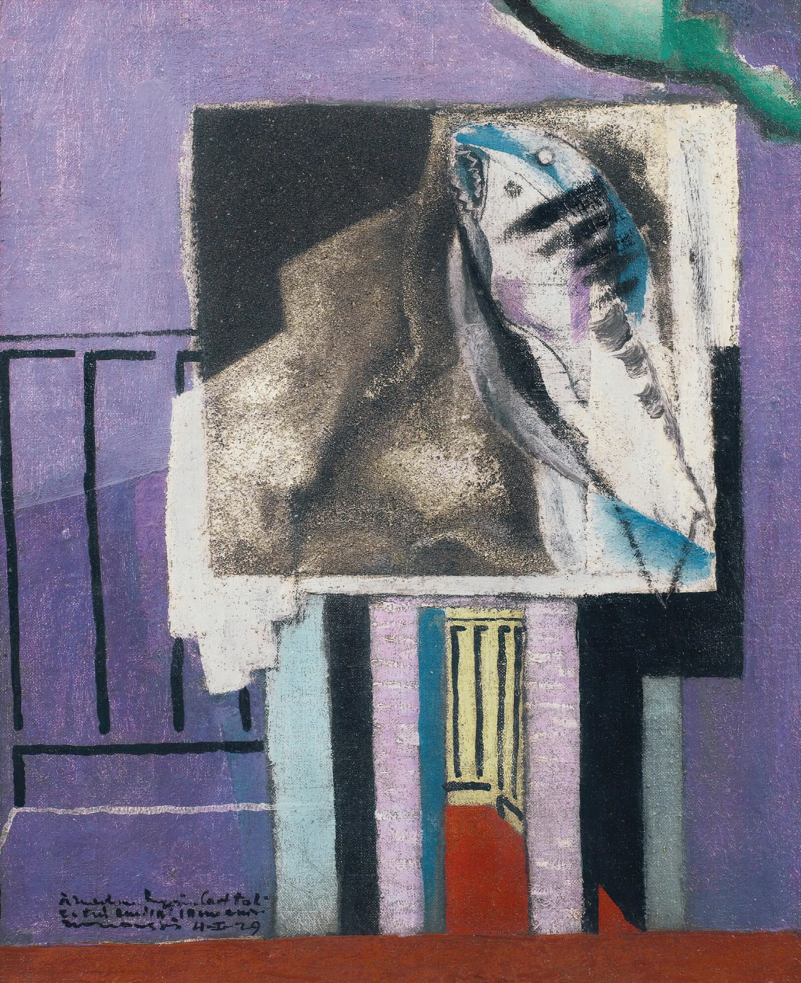 Nature Morte Devant Le Balcon Wall Art by Louis Marcoussis - Canvas Print