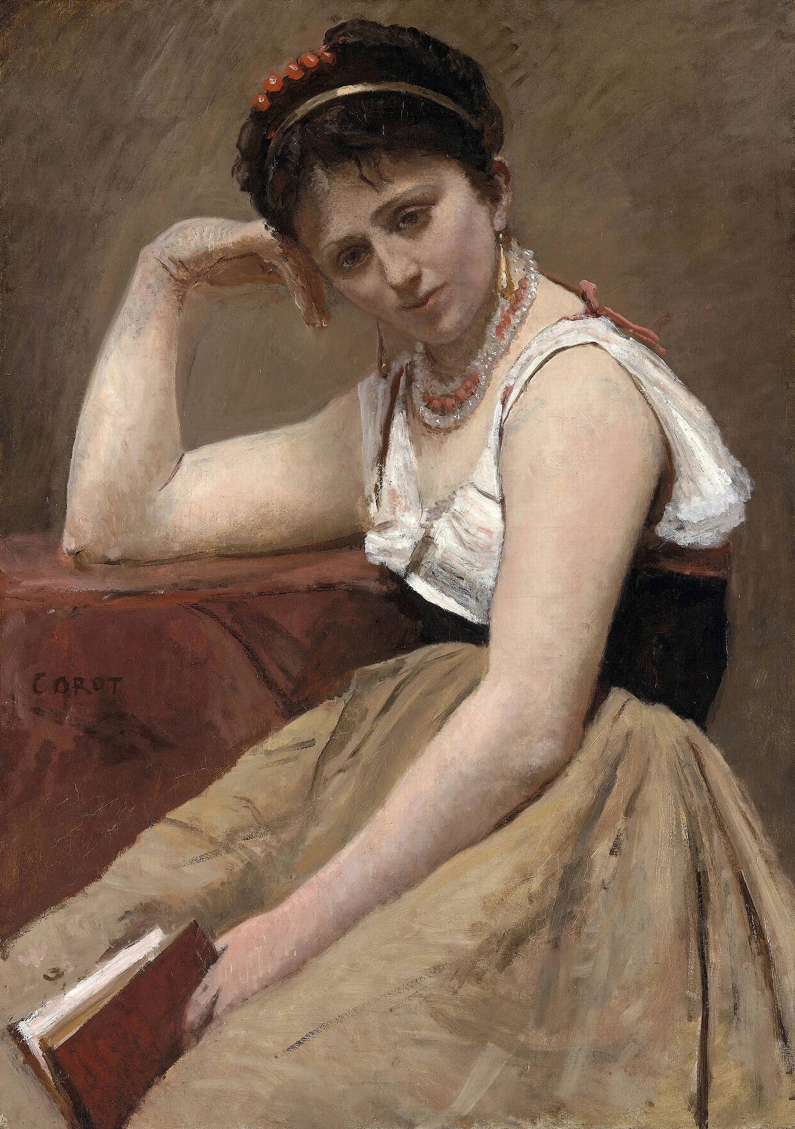 Interrupted Reading Wall Art by Jean-Baptiste-Camille Corot - Canvas Print
