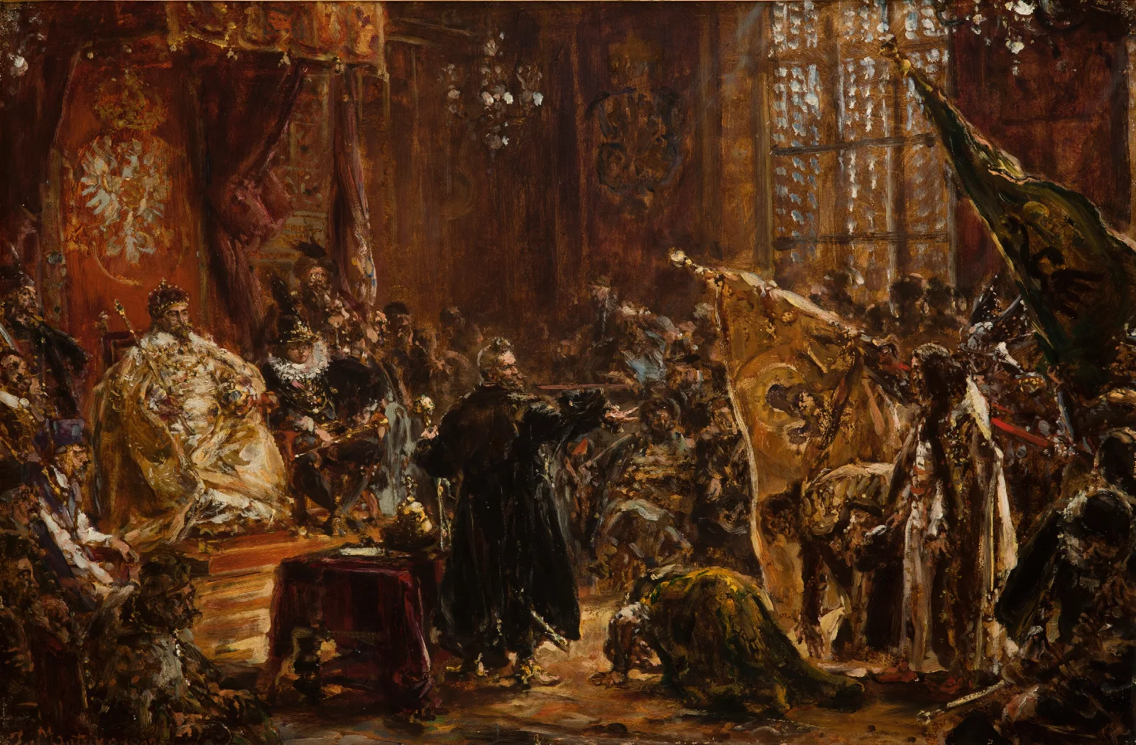 Shuysky Tsars At The Seym Of Warsaw Wall Art by Jan Matejko - Canvas Print
