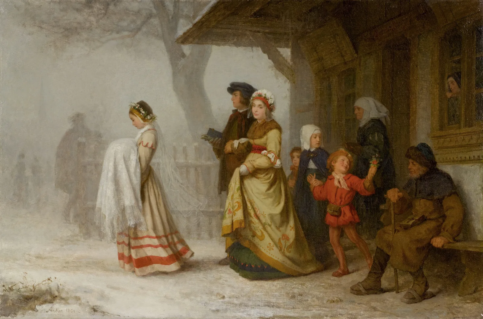 Die Taufe Wall Art by Albert Anker - Canvas Print