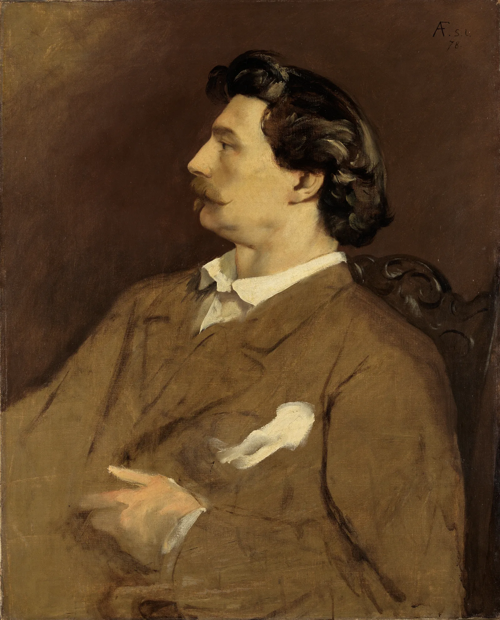 Selbstbildnis 54 Wall Art by Anselm Feuerbach - Canvas Print