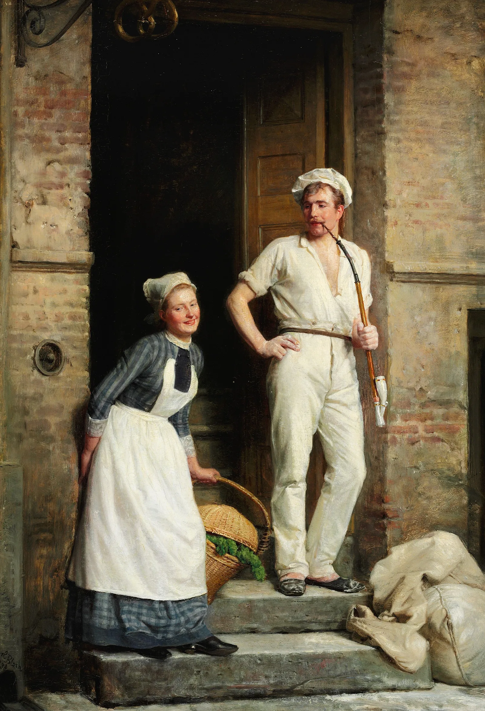 En Bager Der Kjoler Sig Wall Art by Carl Bloch - Canvas Print