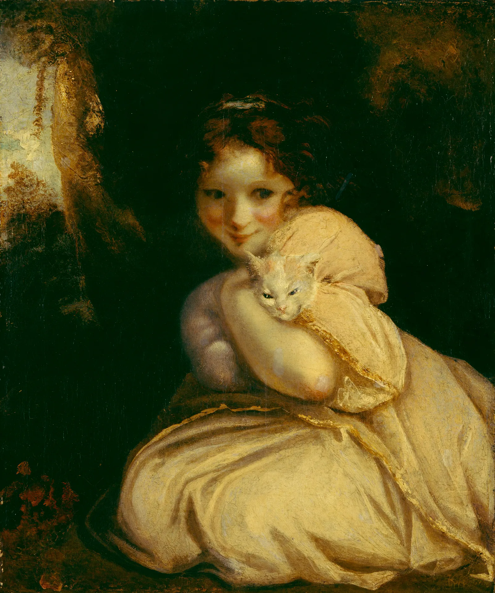 Felina With A Kitten Wall Art by Sir Joshua Reynolds - Canvas Print