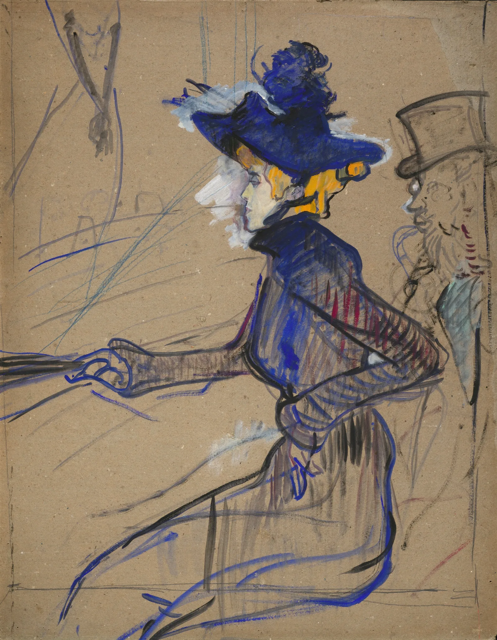 Jane Avril Au Divan Japonais Wall Art by Henri de Toulouse-Lautrec - Canvas Print