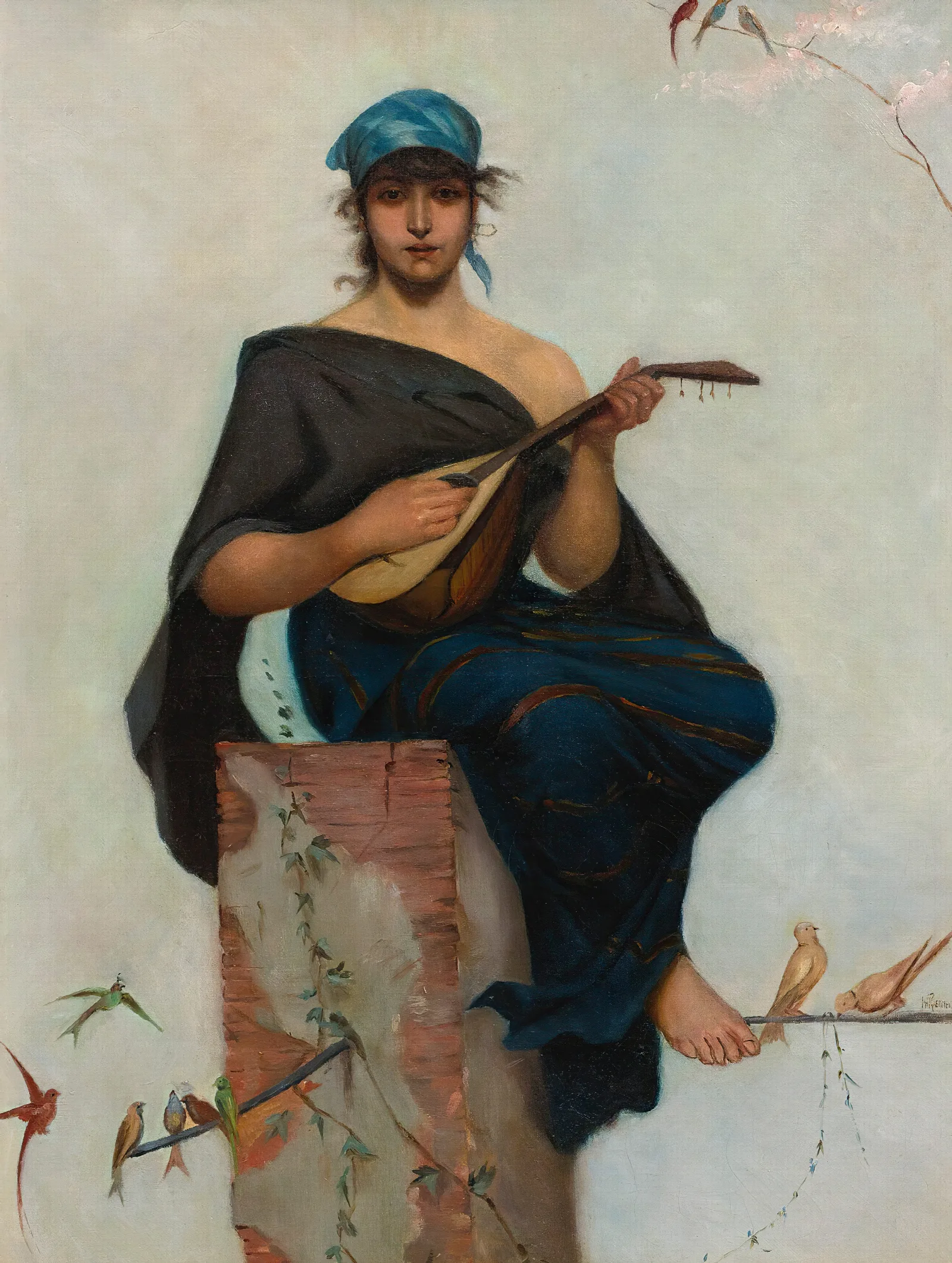 The Lute Player 2 Wall Art by Frederik Hendrik Kaemmerer - Canvas Print