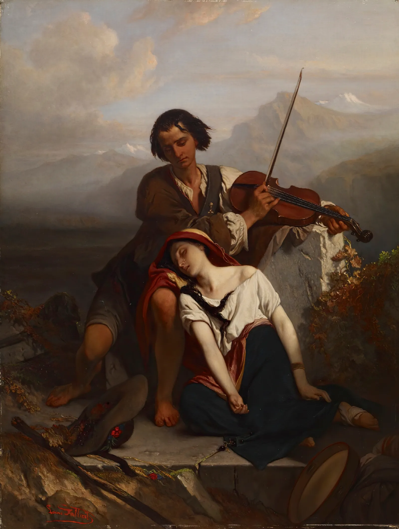 Power Of Music Wall Art by Louis Gallait - Canvas Print
