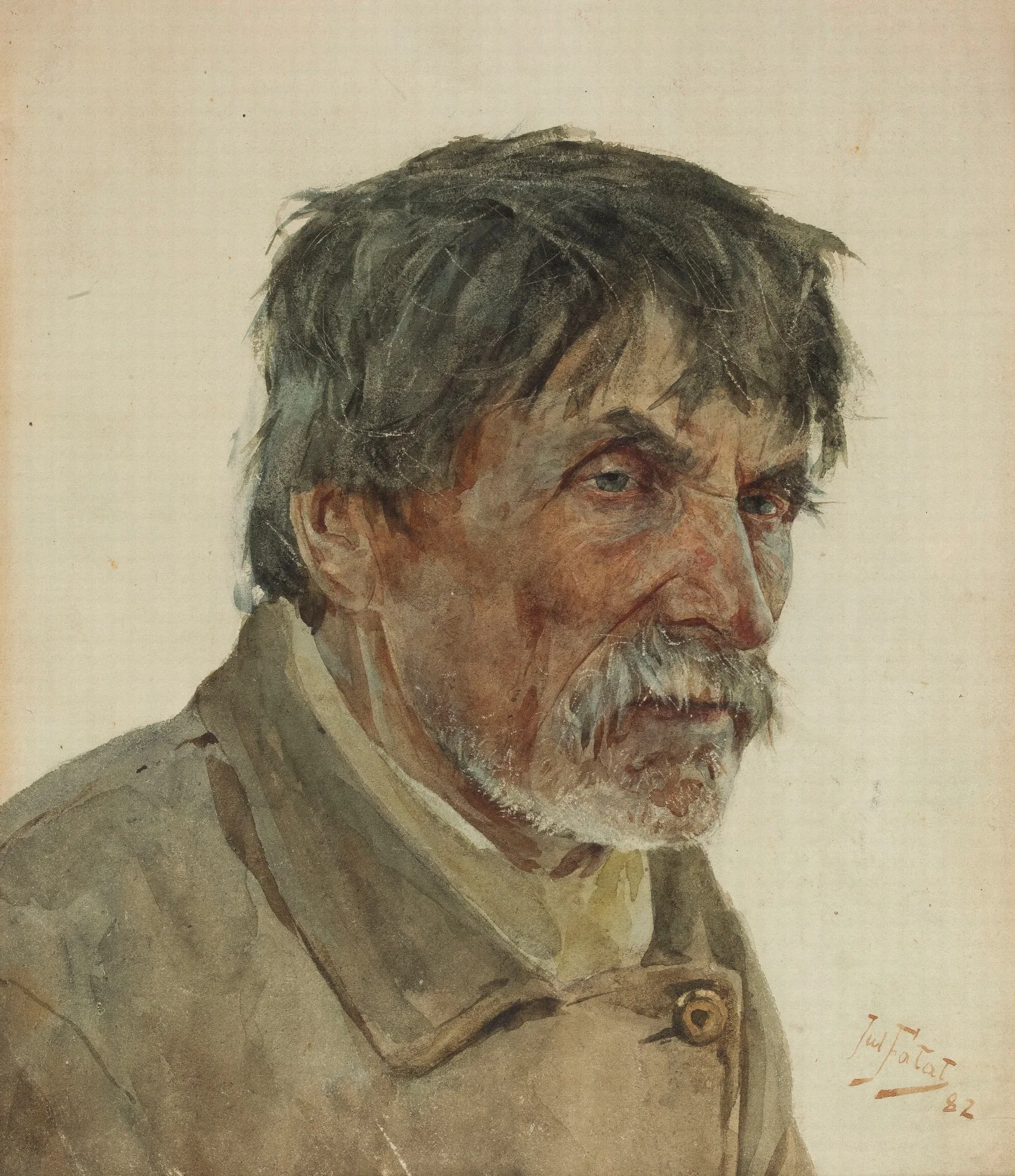 Head Of A Peasant From Samogitia Wall Art by Julian Falat - Canvas Print