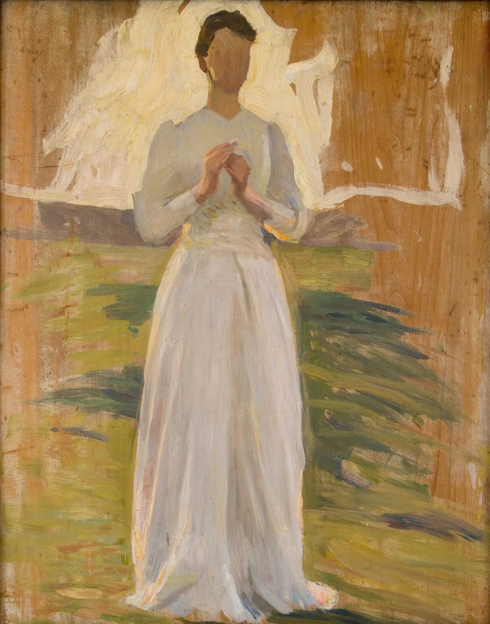 Sketch For The Knight And The Maiden Wall Art by Richard Bergh - Canvas Print