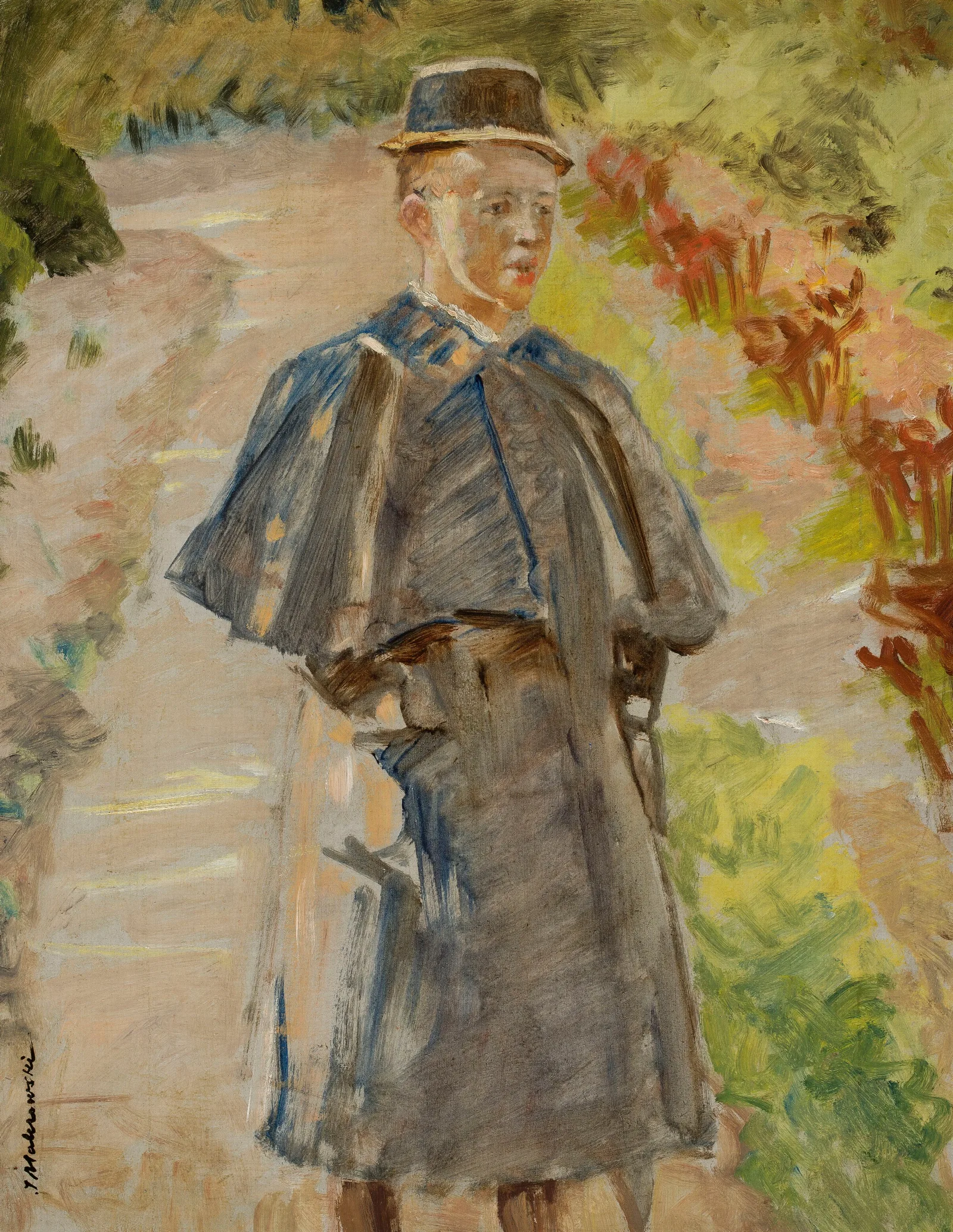 Boy In The Garden Sketch Rafal Artists Son Wall Art by Jacek Malczewski - Canvas Print